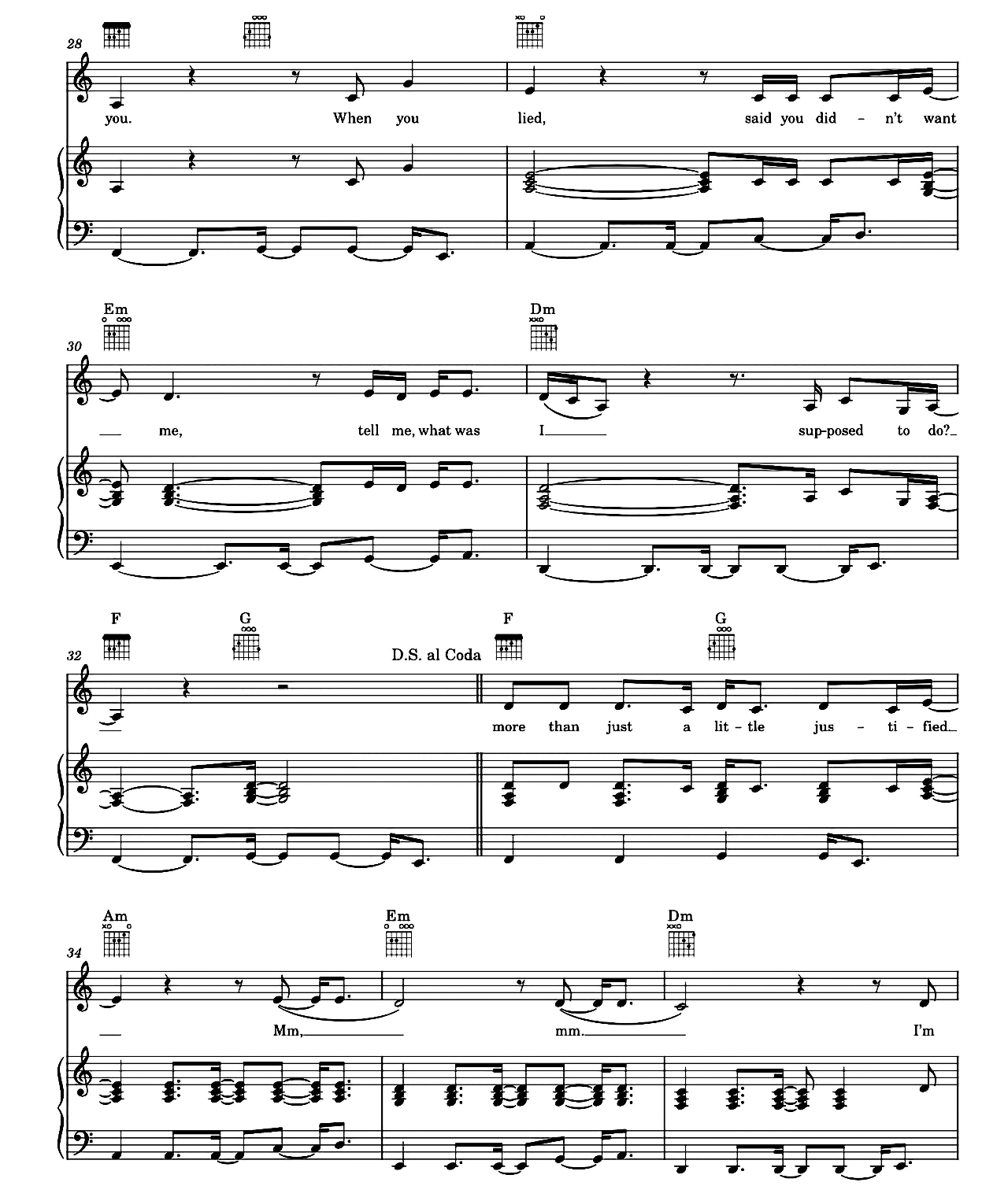 Justified sheet music 4