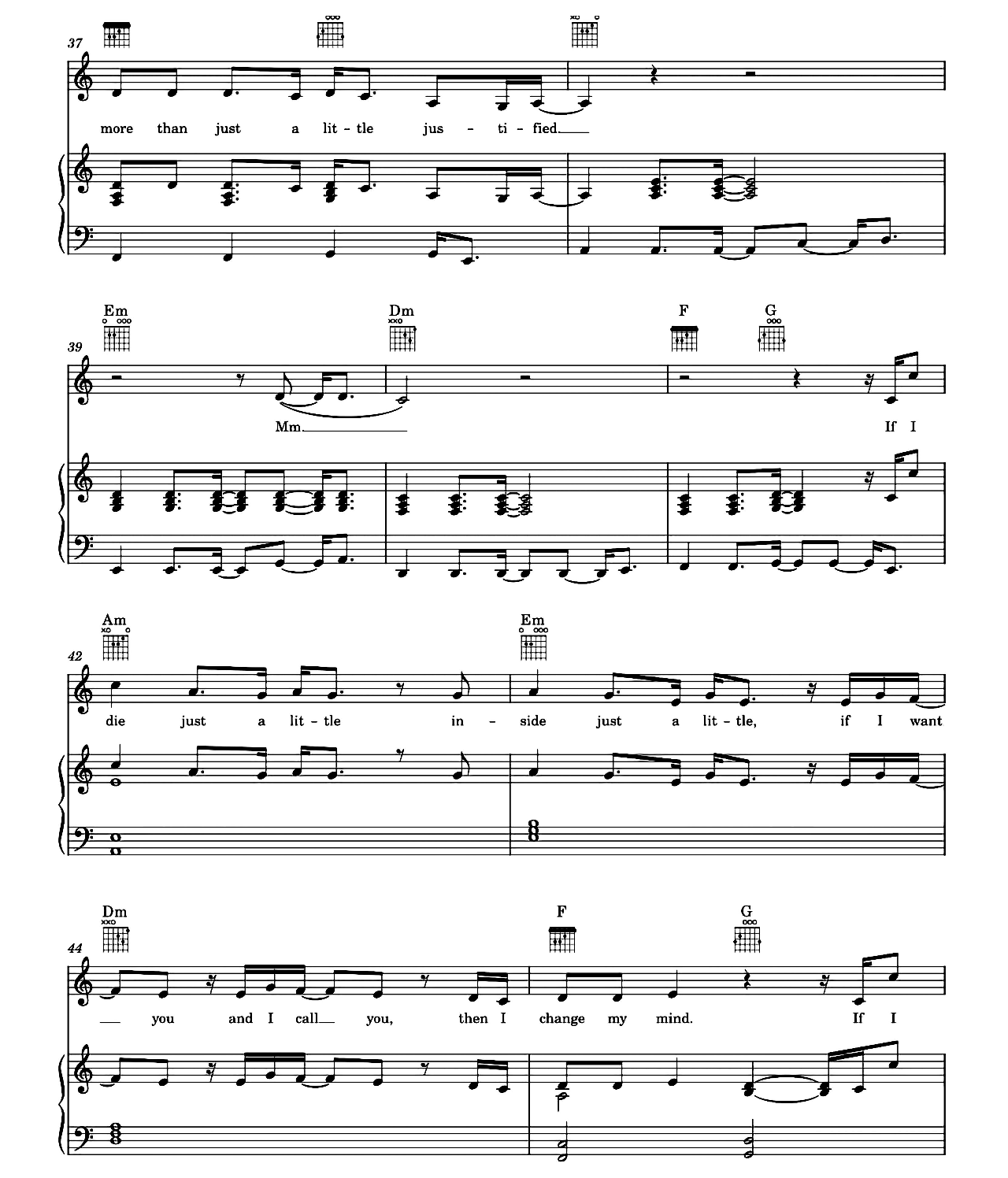 Justified sheet music 5