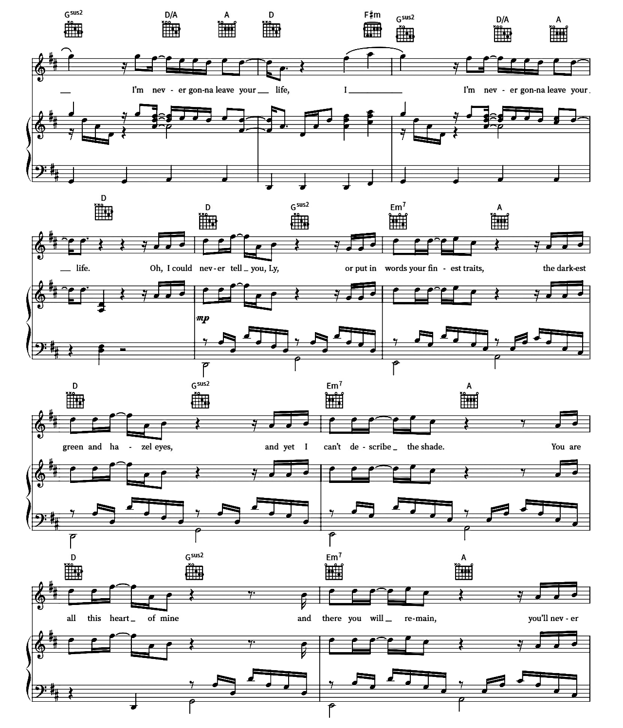 Leave Your Life sheet music 3