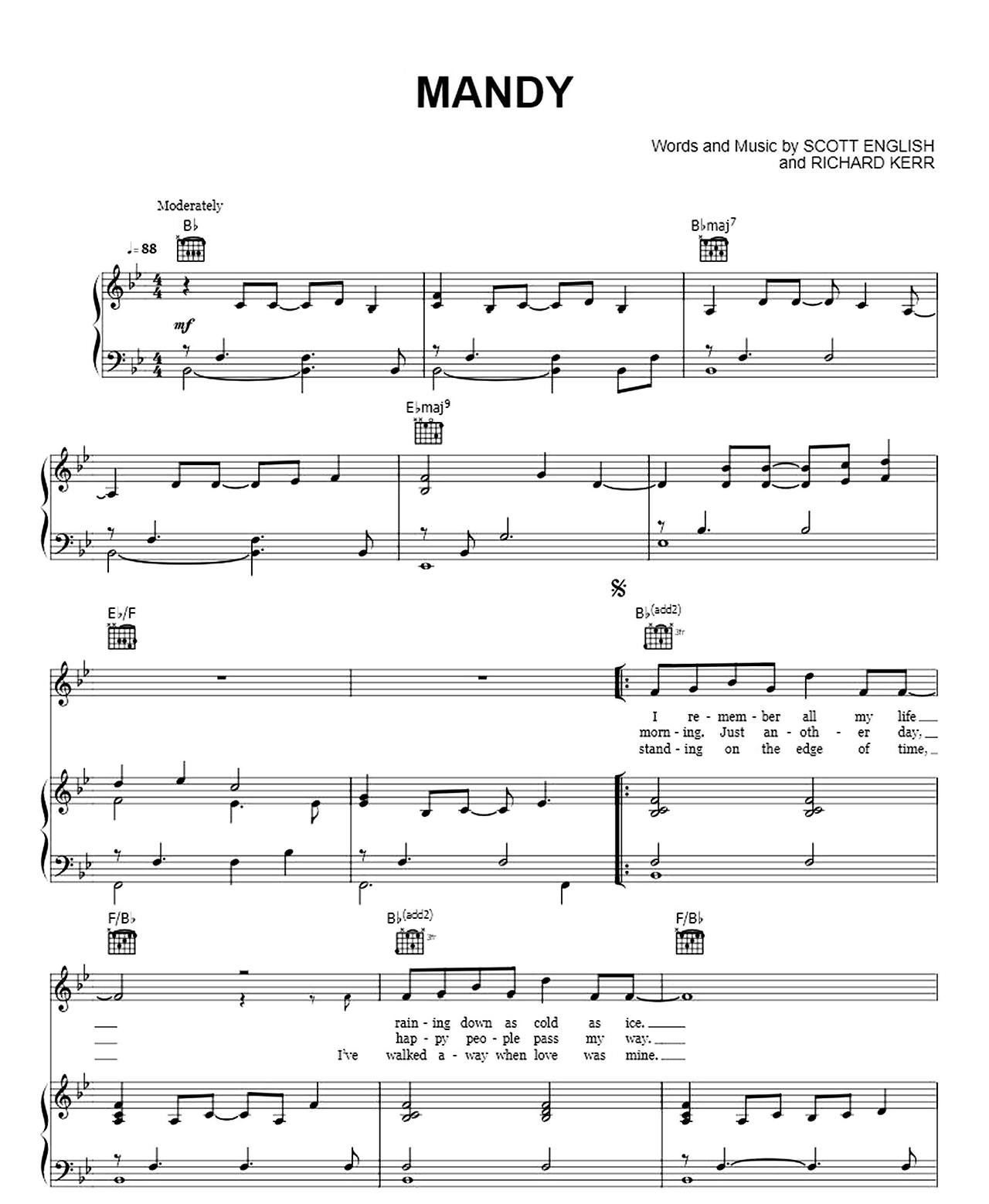 Mandy sheet music