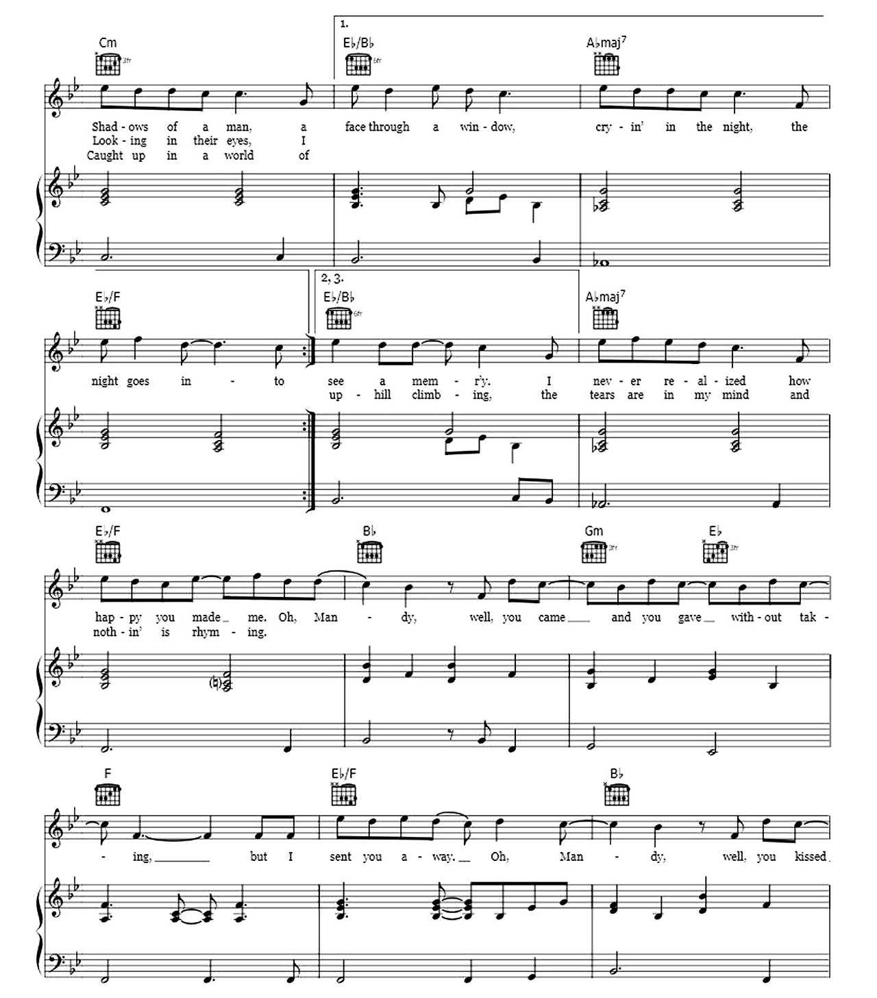 Mandy sheet music 2