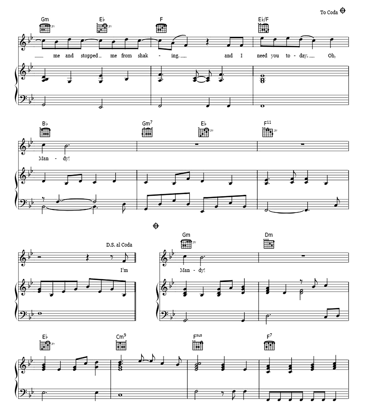 Mandy sheet music 3