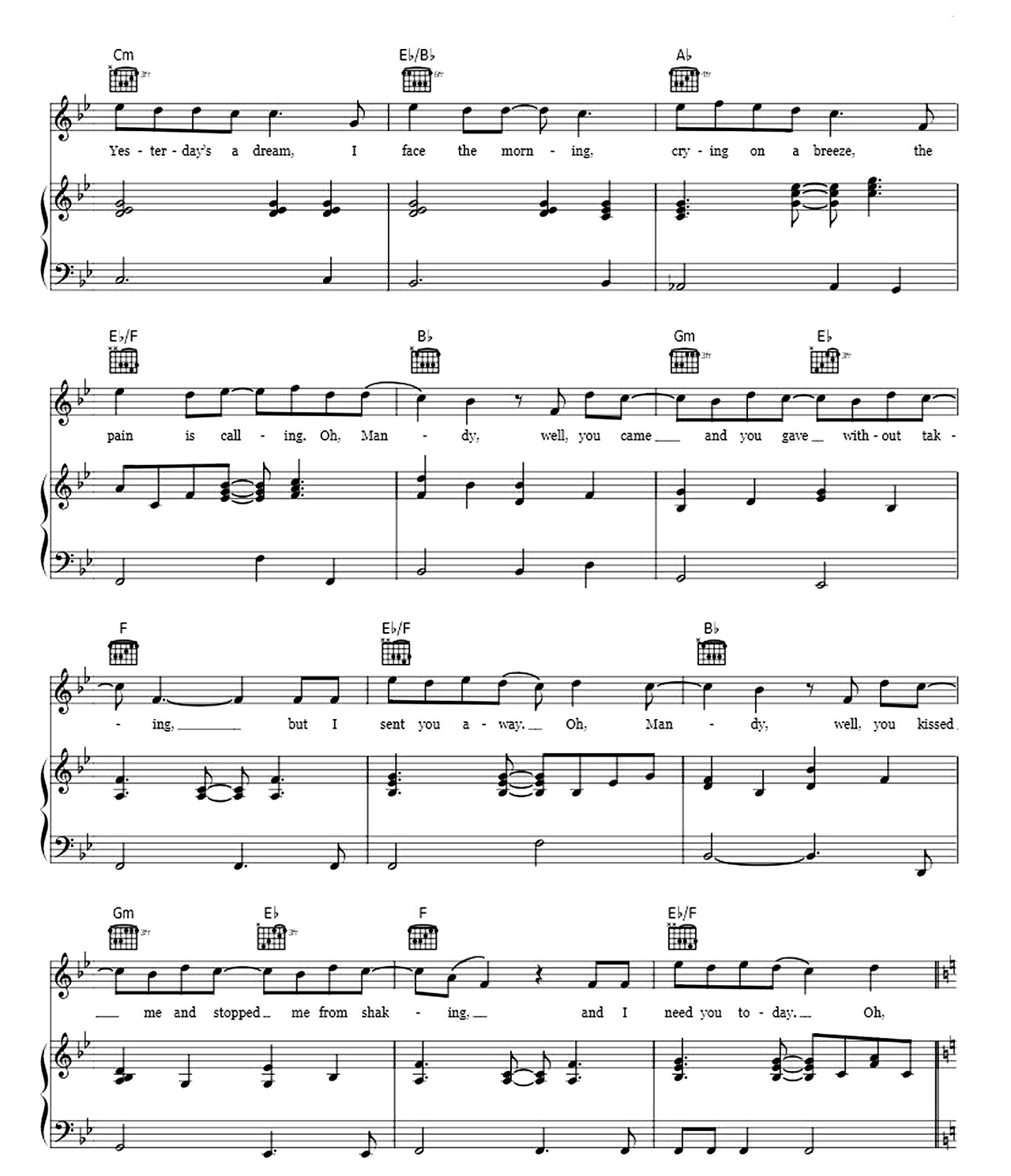 Mandy sheet music 4