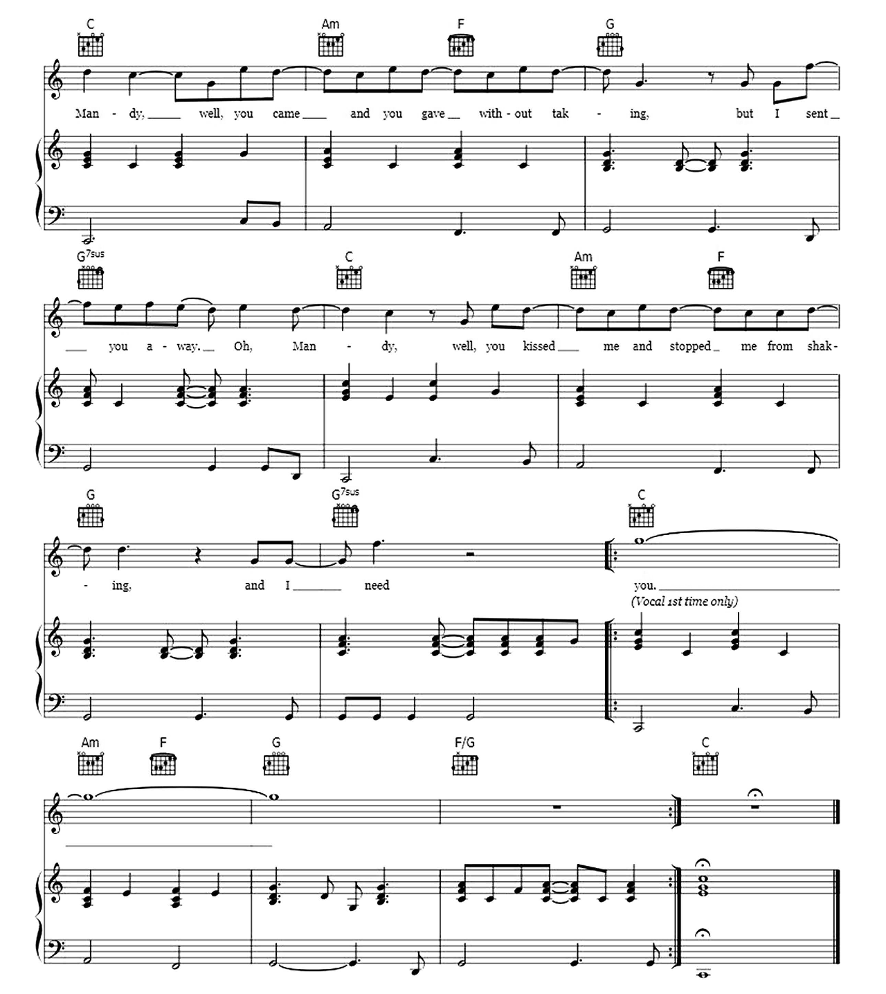 Mandy sheet music 5