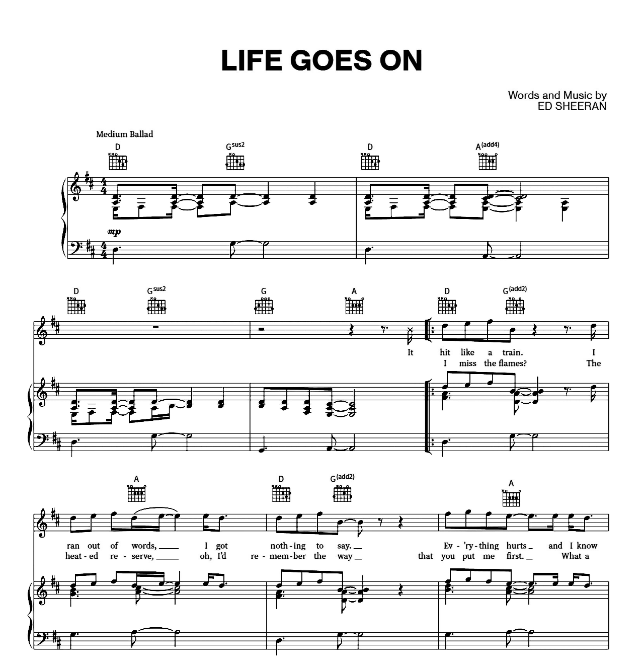 Life Goes On sheet music