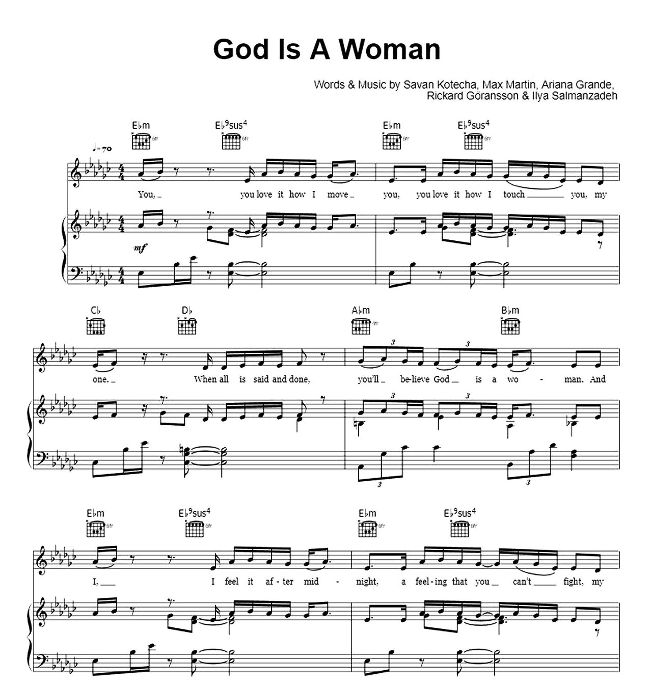 God Is A Woman sheet music