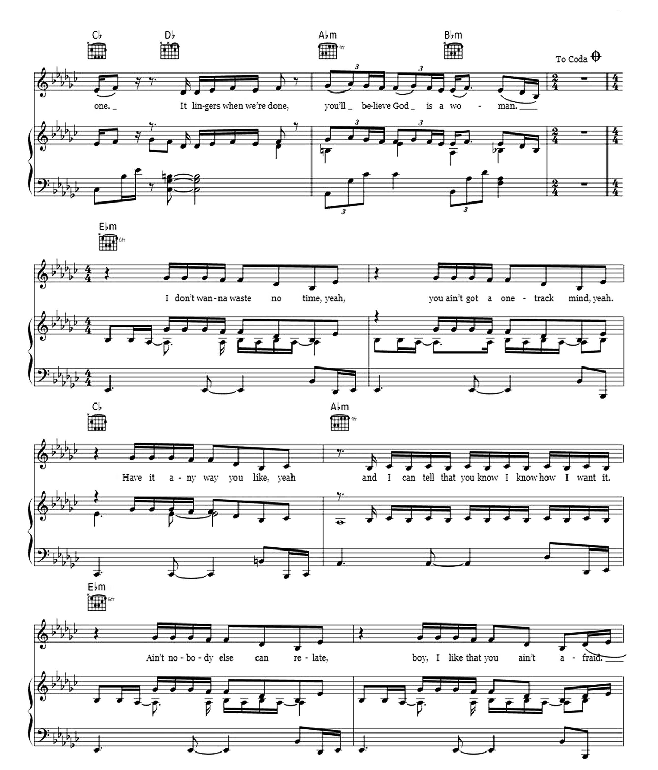 God Is A Woman sheet music 2