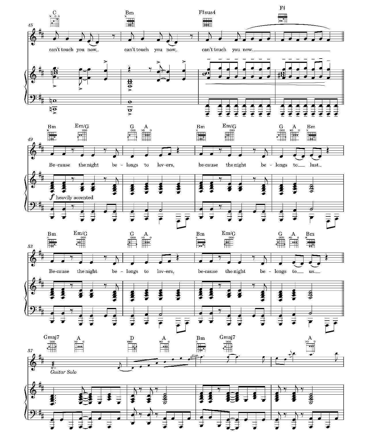 Because The Night sheet music 4