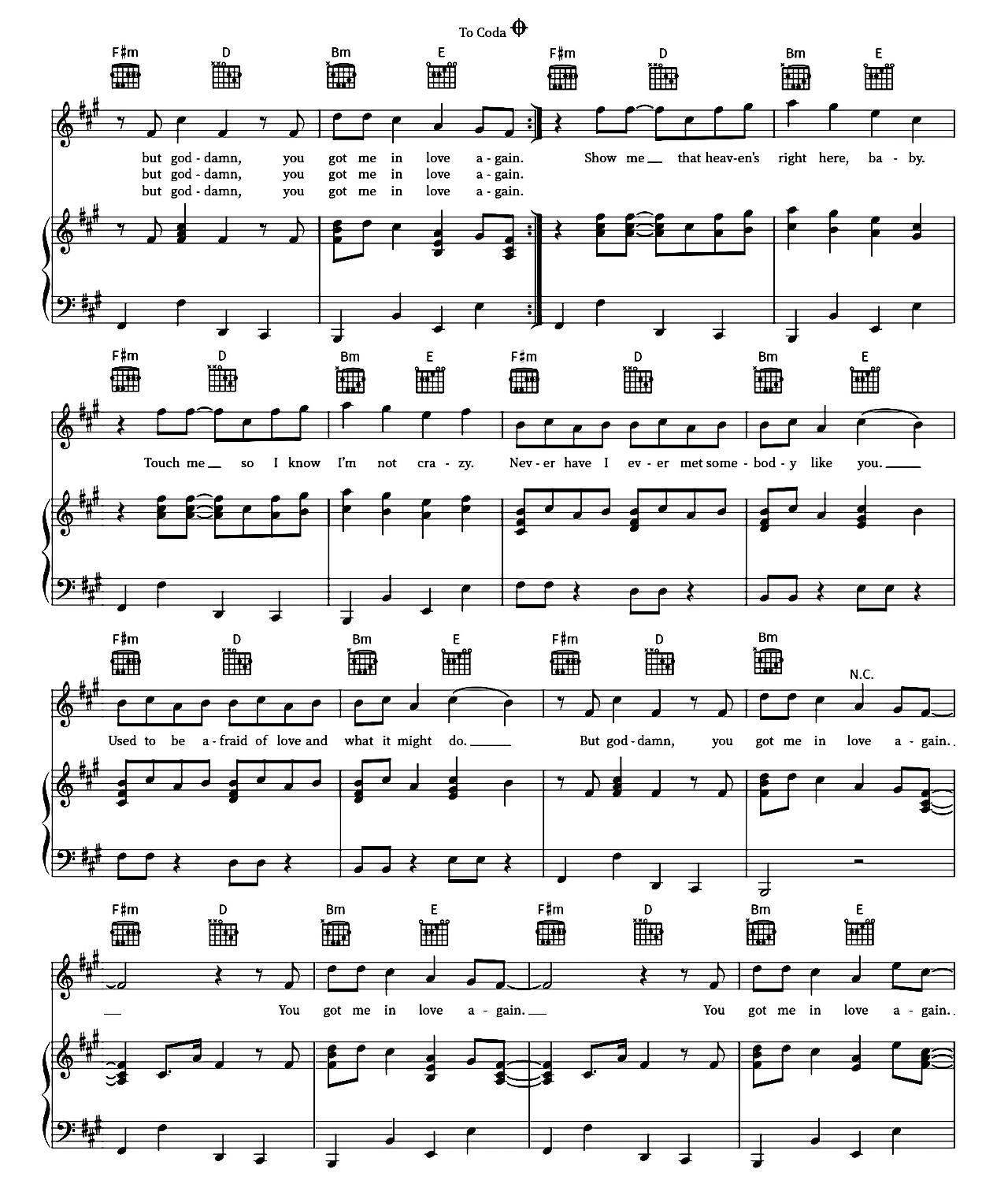 Love Again sheet music 2