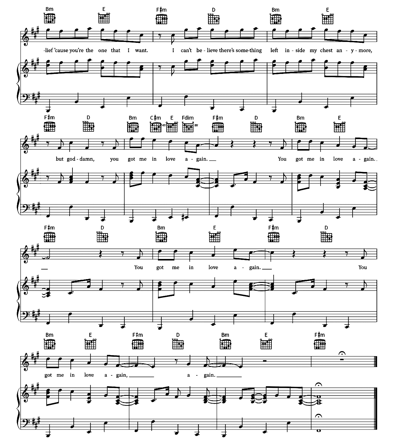 Love Again sheet music 6