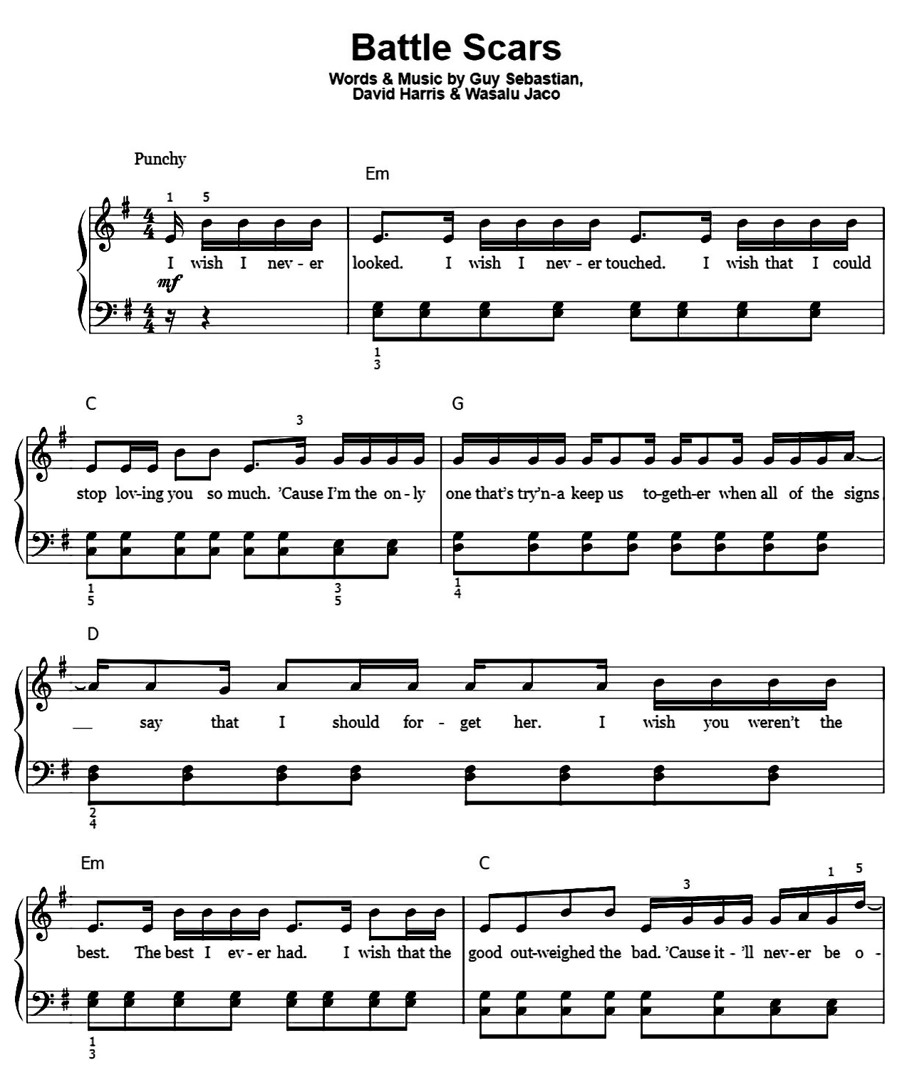 Battle Scars sheet music