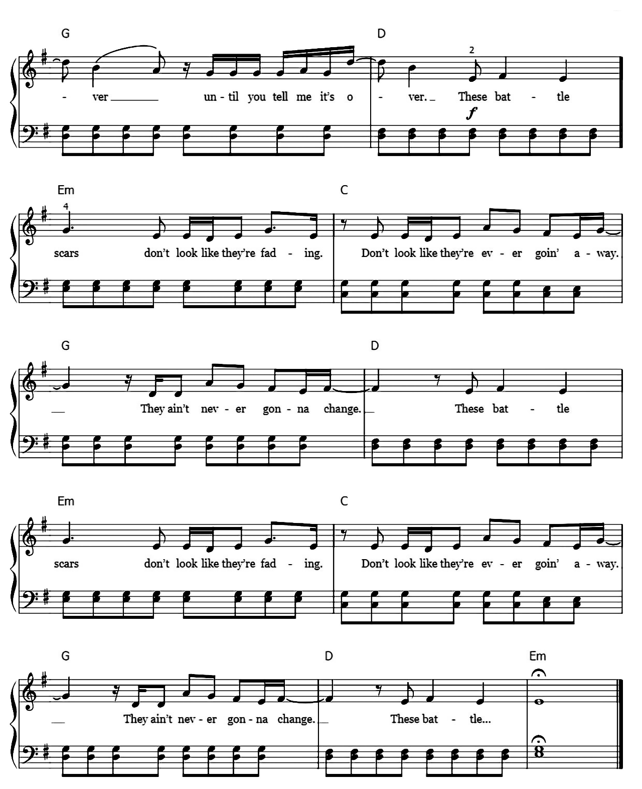 Battle Scars sheet music 2