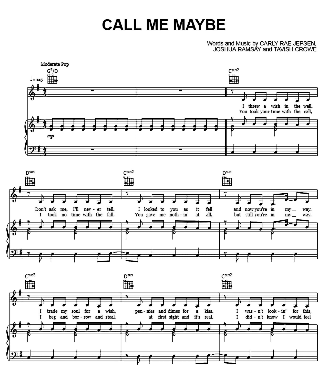 Call Me Maybe sheet music