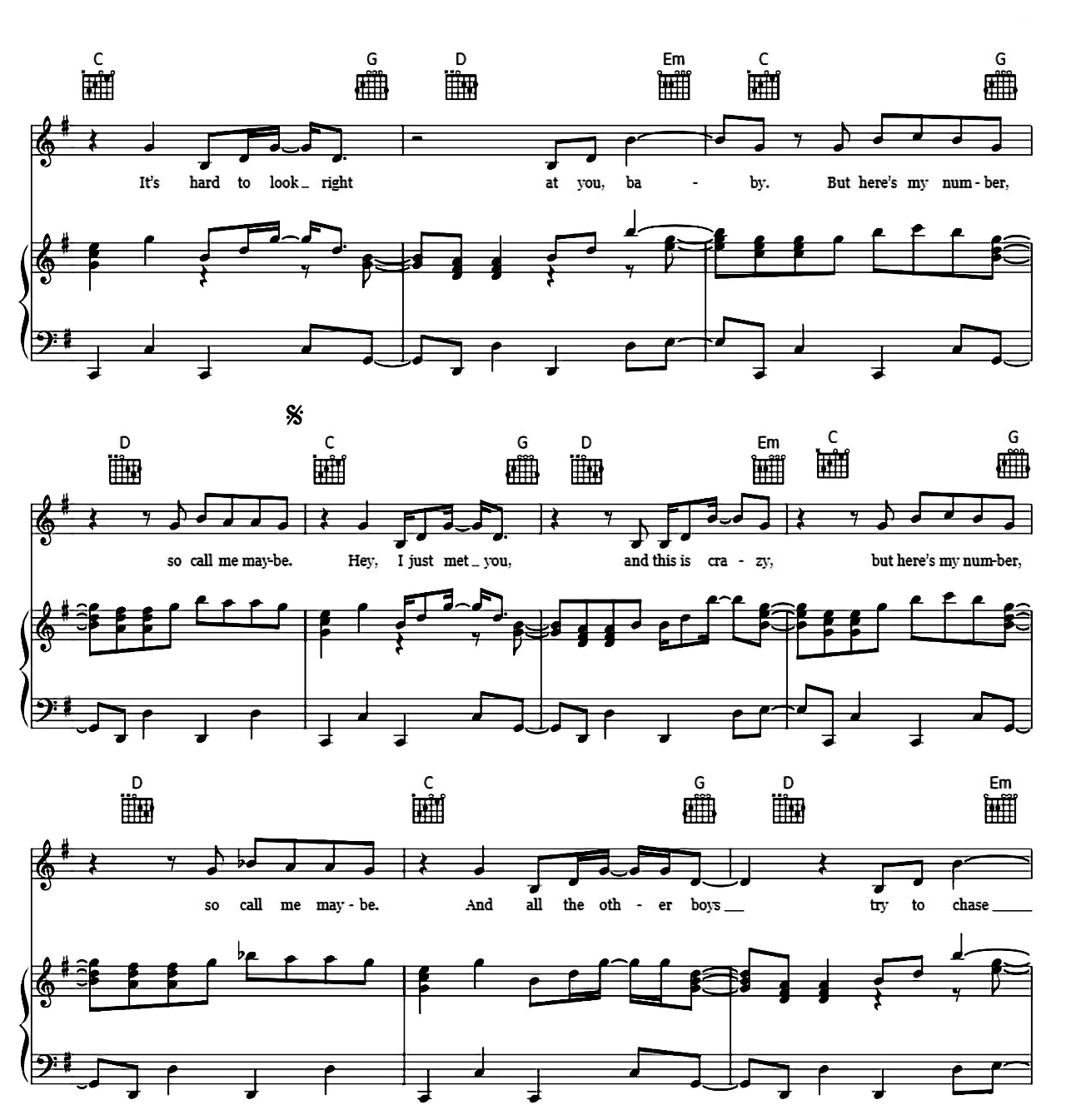 Call Me Maybe sheet music 3