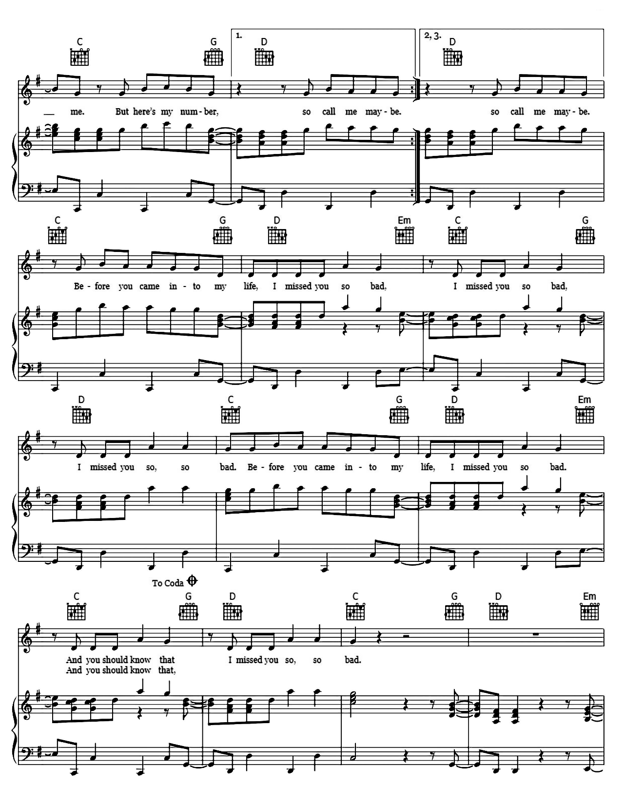 Call Me Maybe sheet music 4