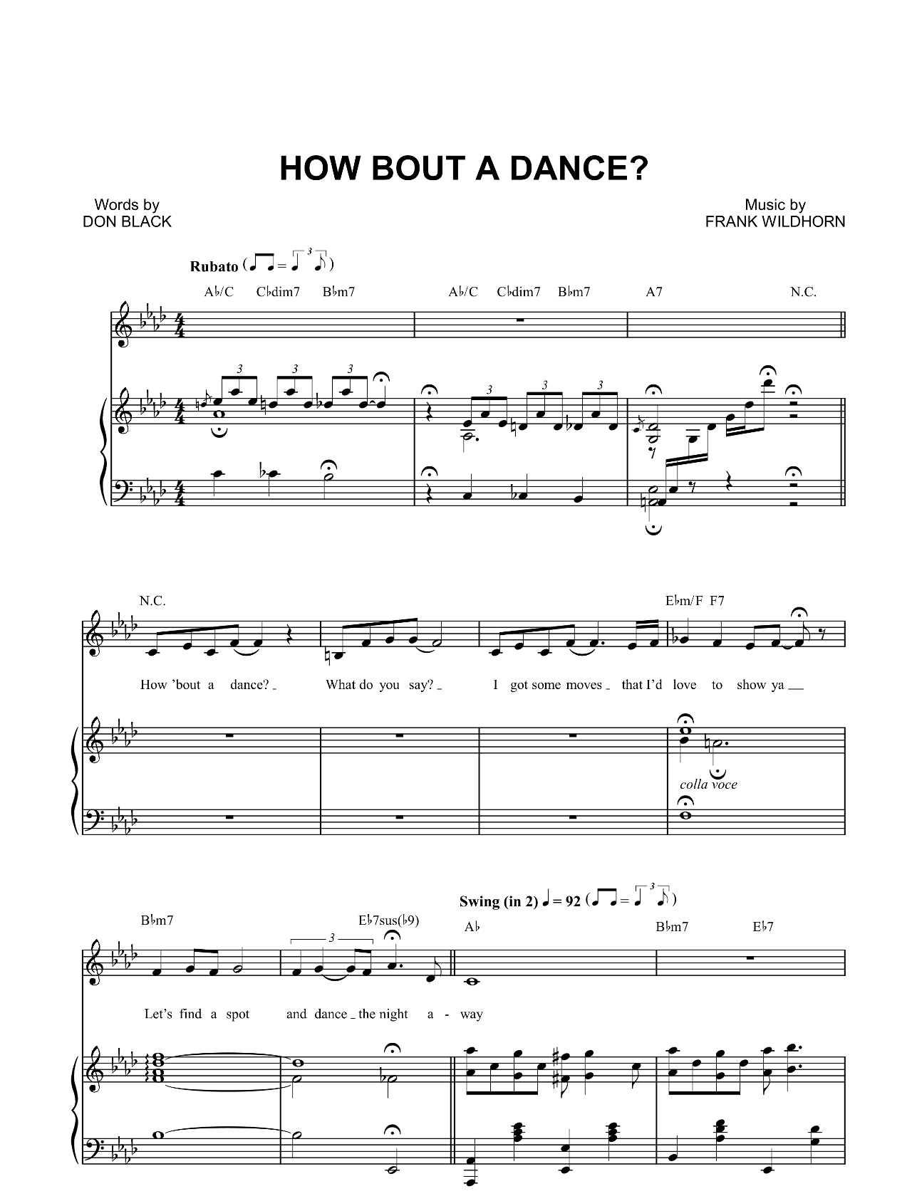 How Bout A Dance (from Bonnie & Clyde) sheet music