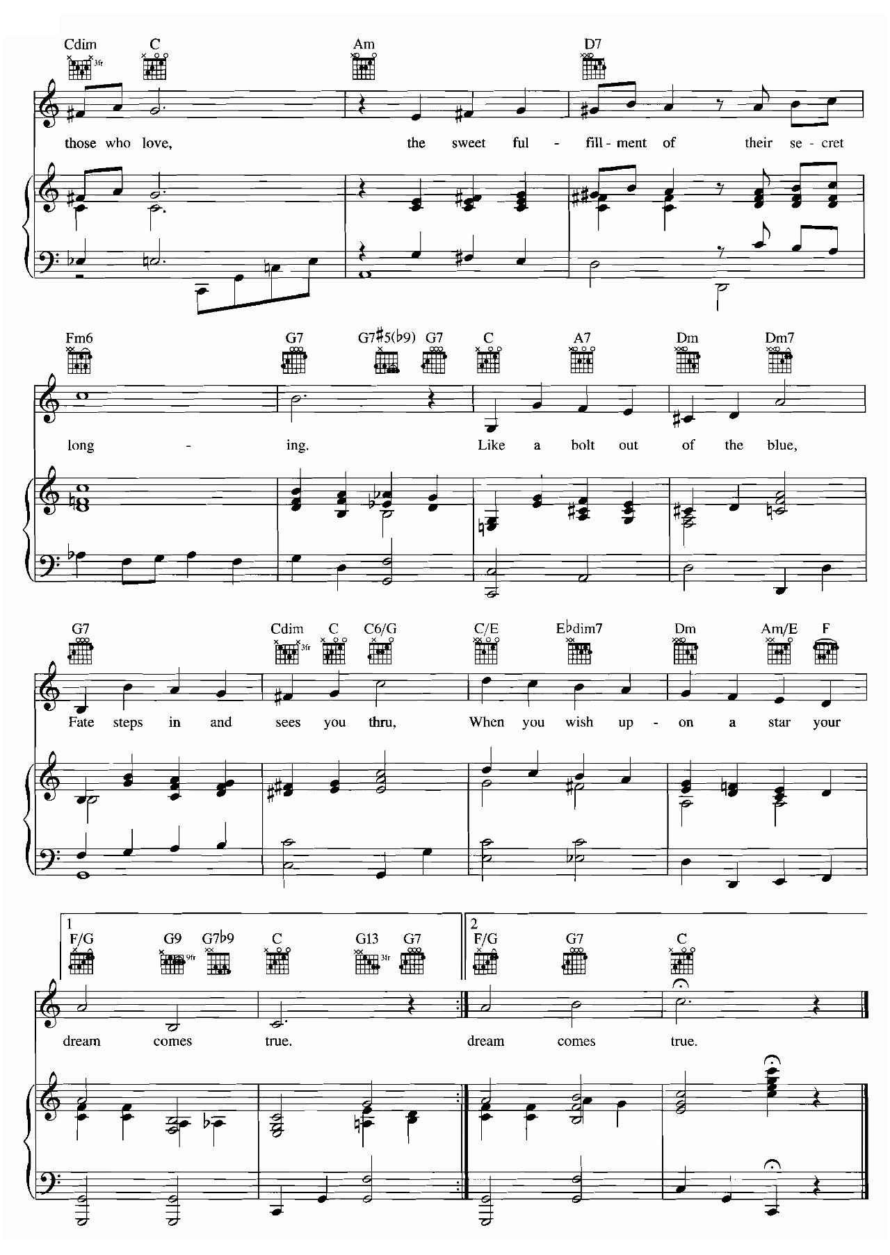 When You Wish Upon A Star (from Pinocchio) sheet music 3