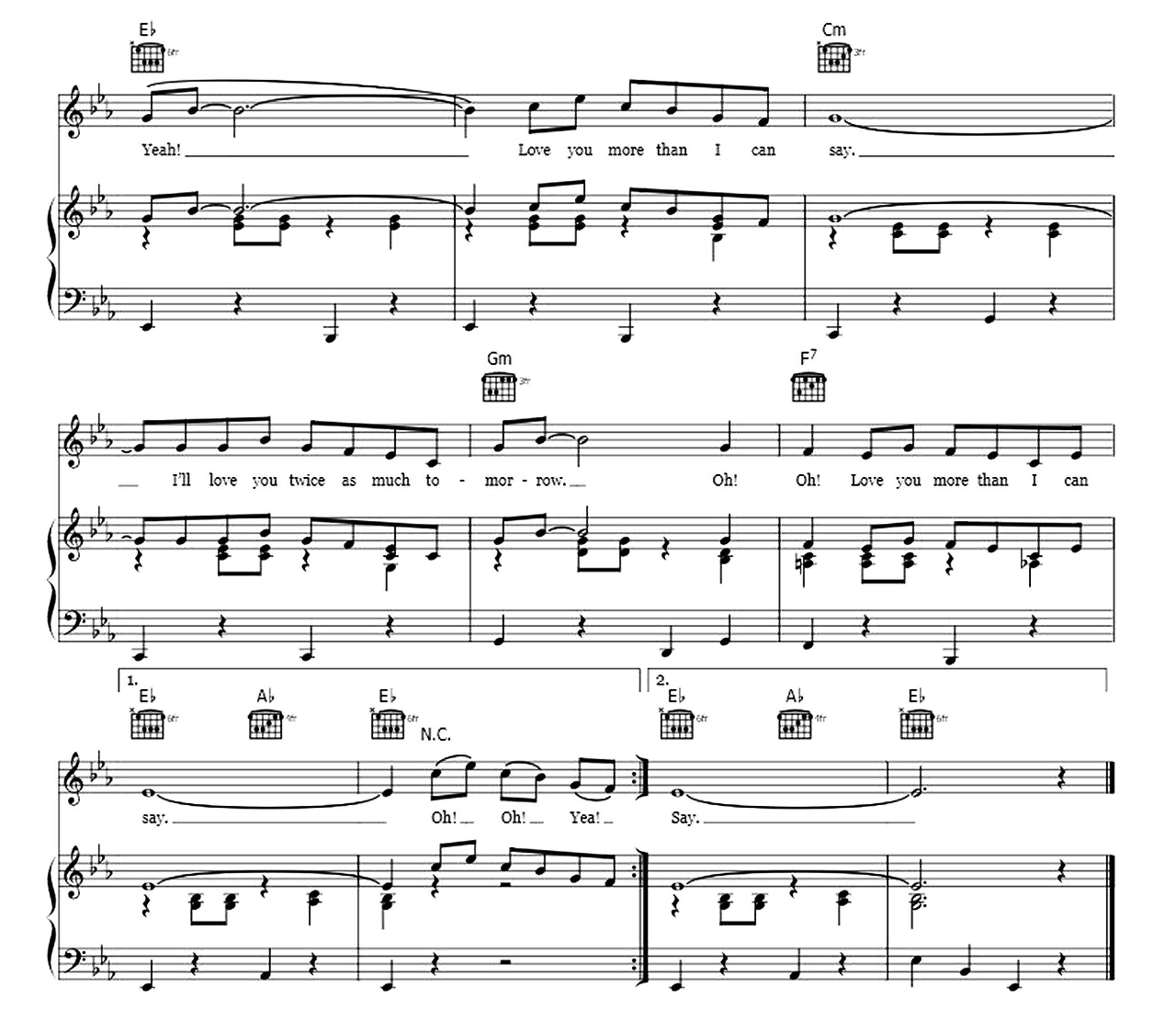 More Than I Can Say sheet music 3