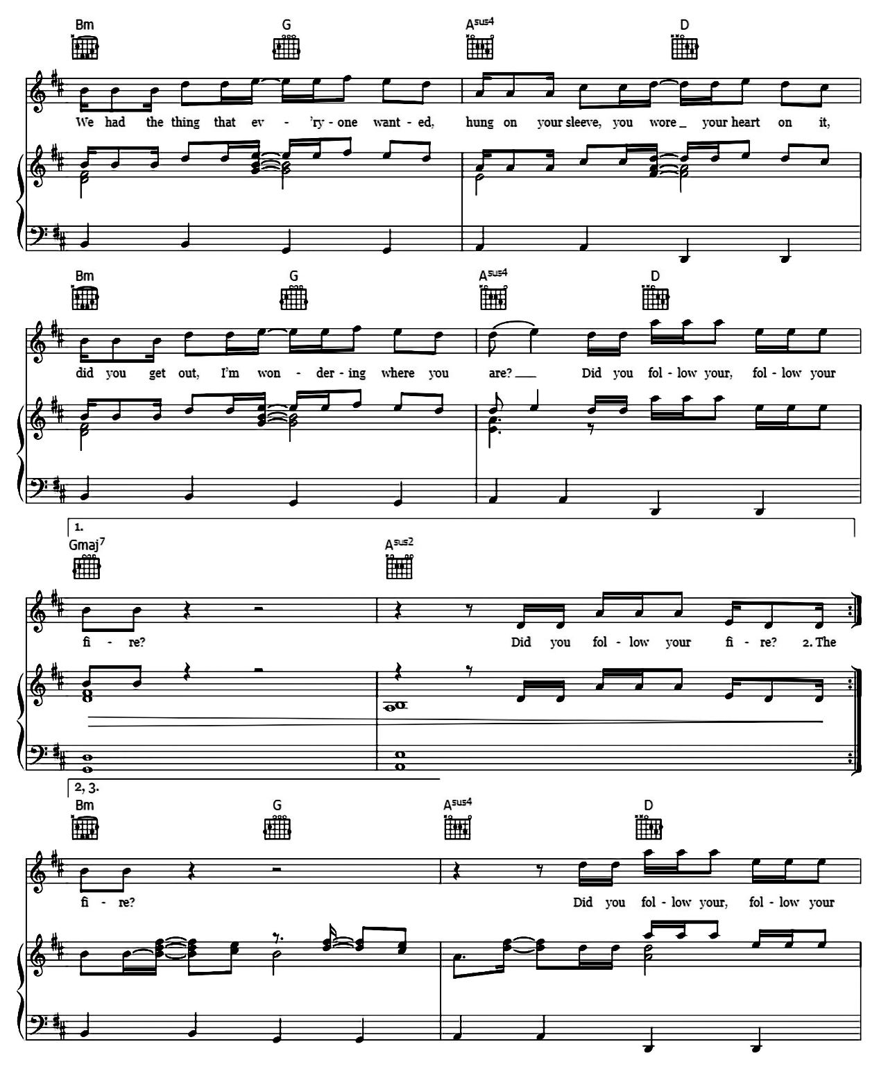 Follow Your Fire sheet music 4