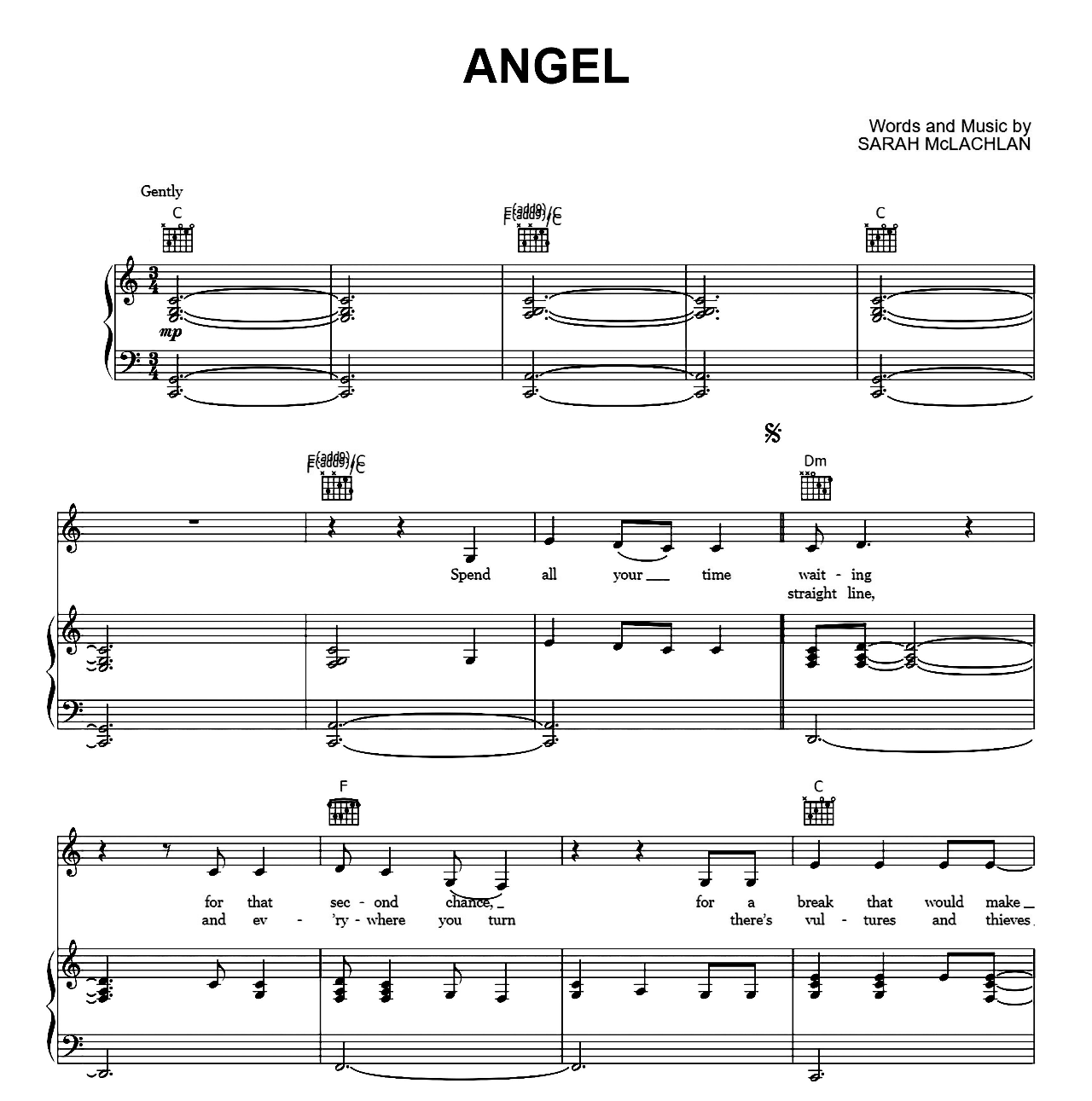 Angel sheet music