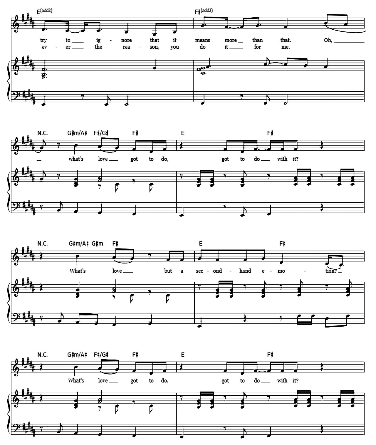 What's Love Got To Do With It sheet music 3
