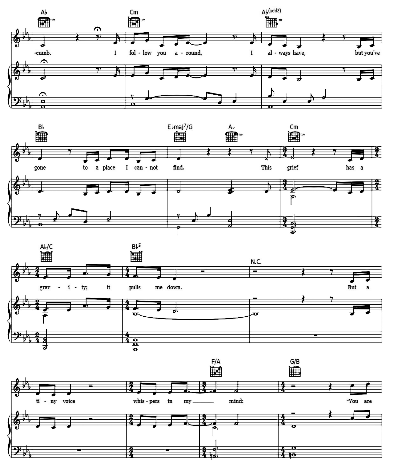 The Next Right Thing sheet music 2