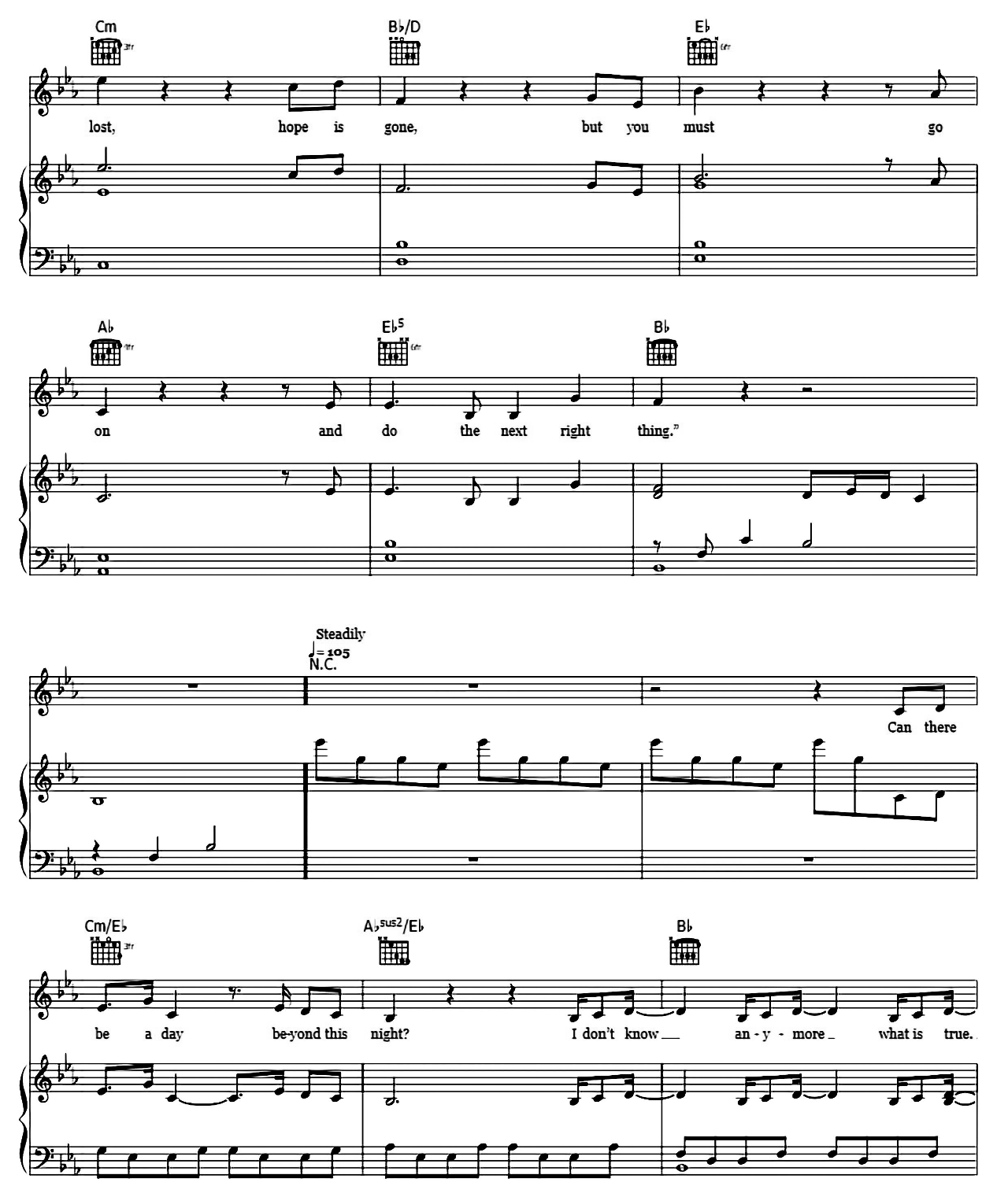 The Next Right Thing sheet music 3