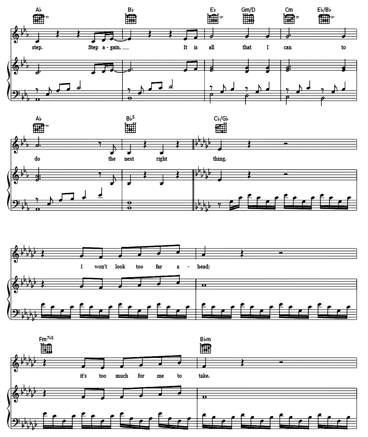 The Next Right Thing sheet music 5