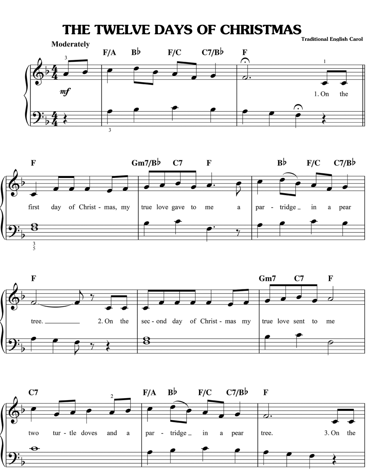 Twelve Days Of Christmas sheet music