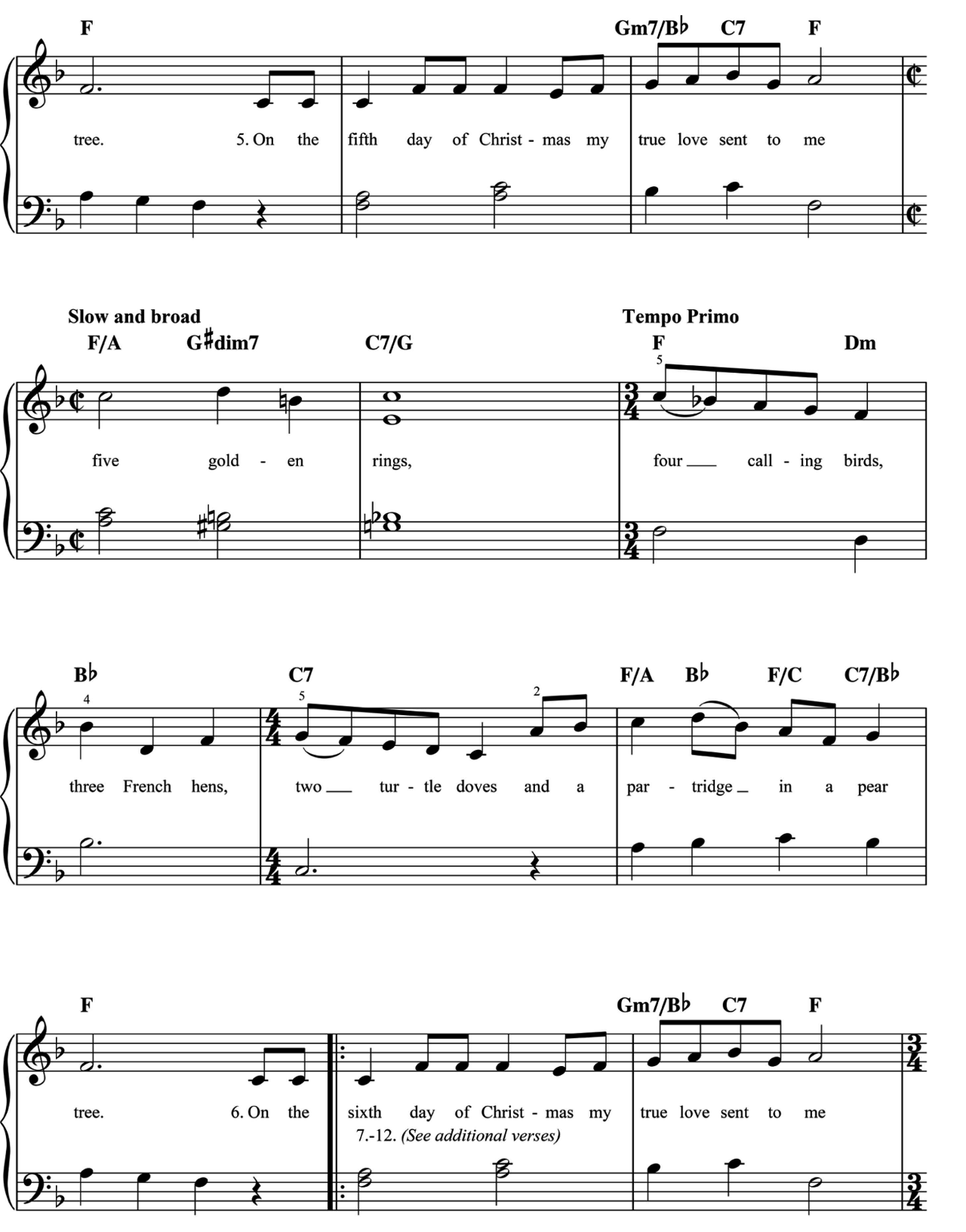 Twelve Days Of Christmas sheet music 3