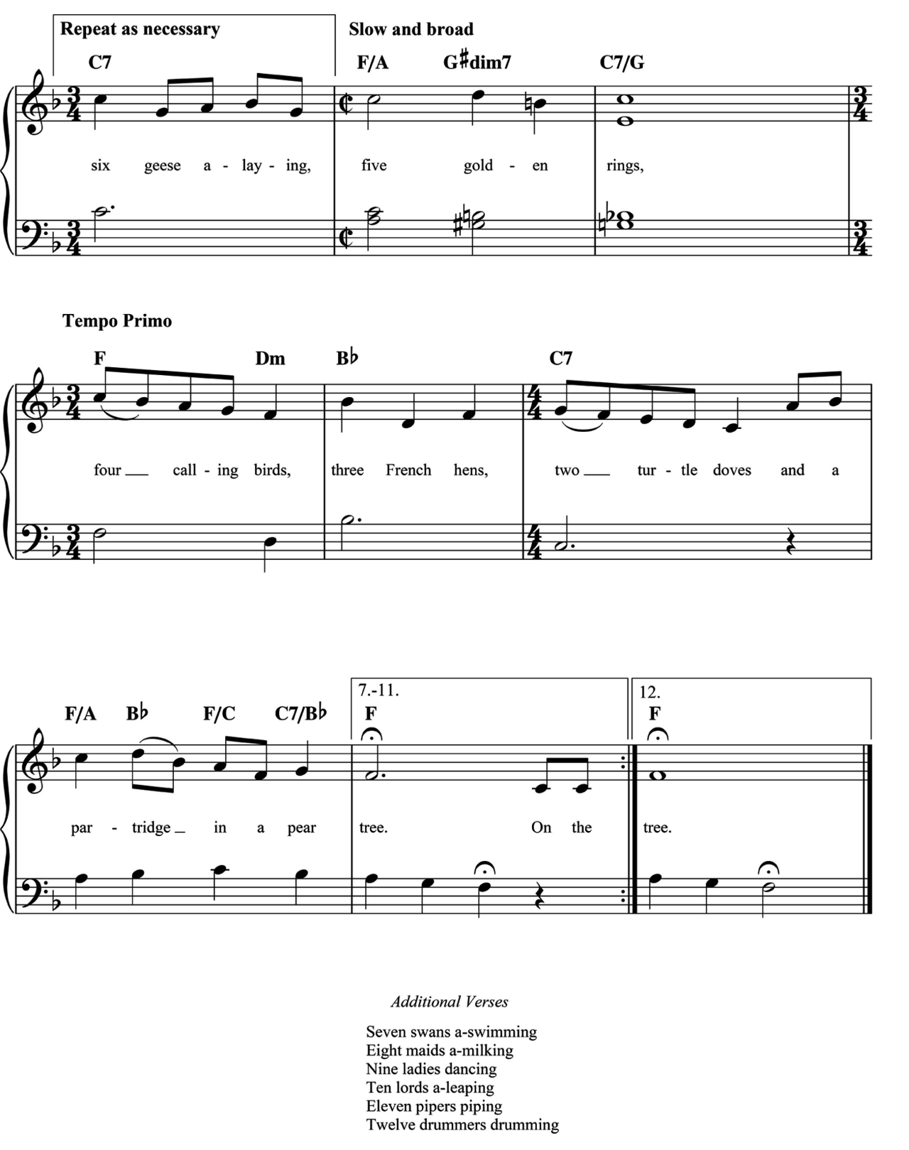 Twelve Days Of Christmas sheet music 4