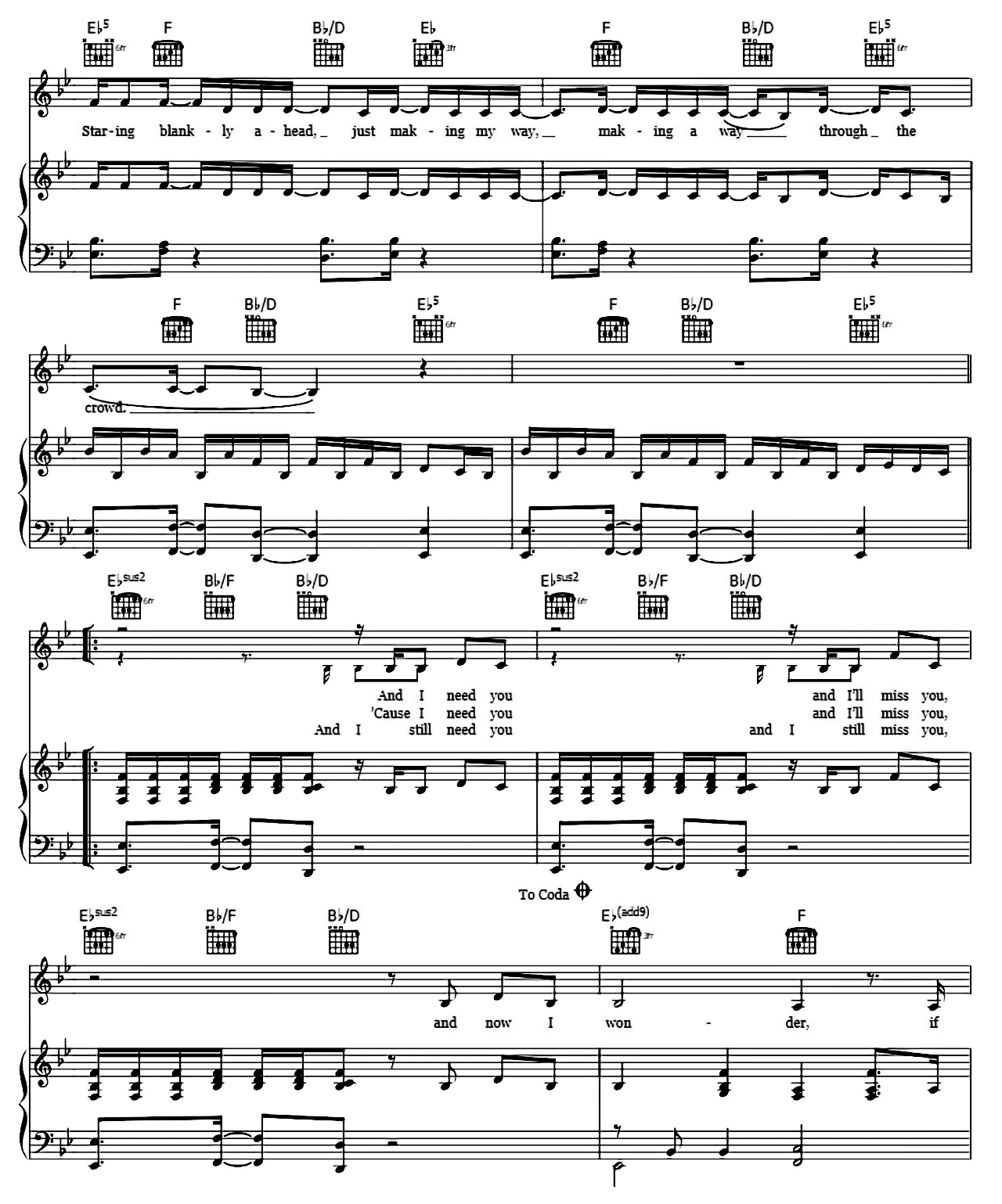 A Thousand Miles sheet music 2