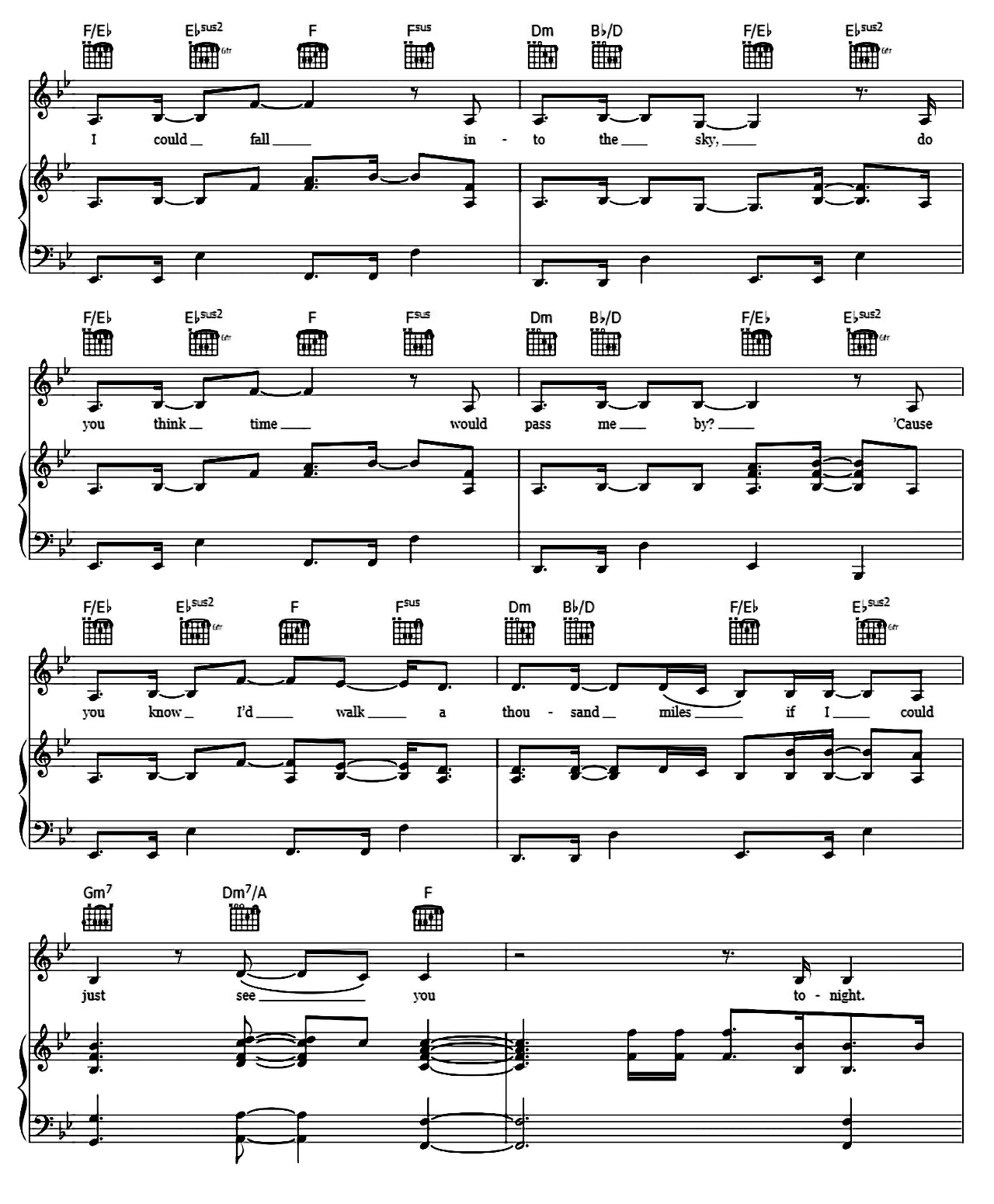 A Thousand Miles sheet music 3