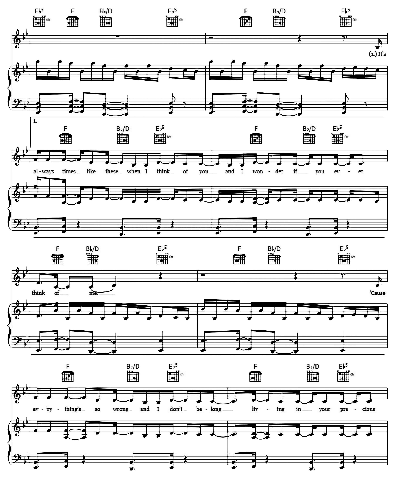 A Thousand Miles sheet music 4