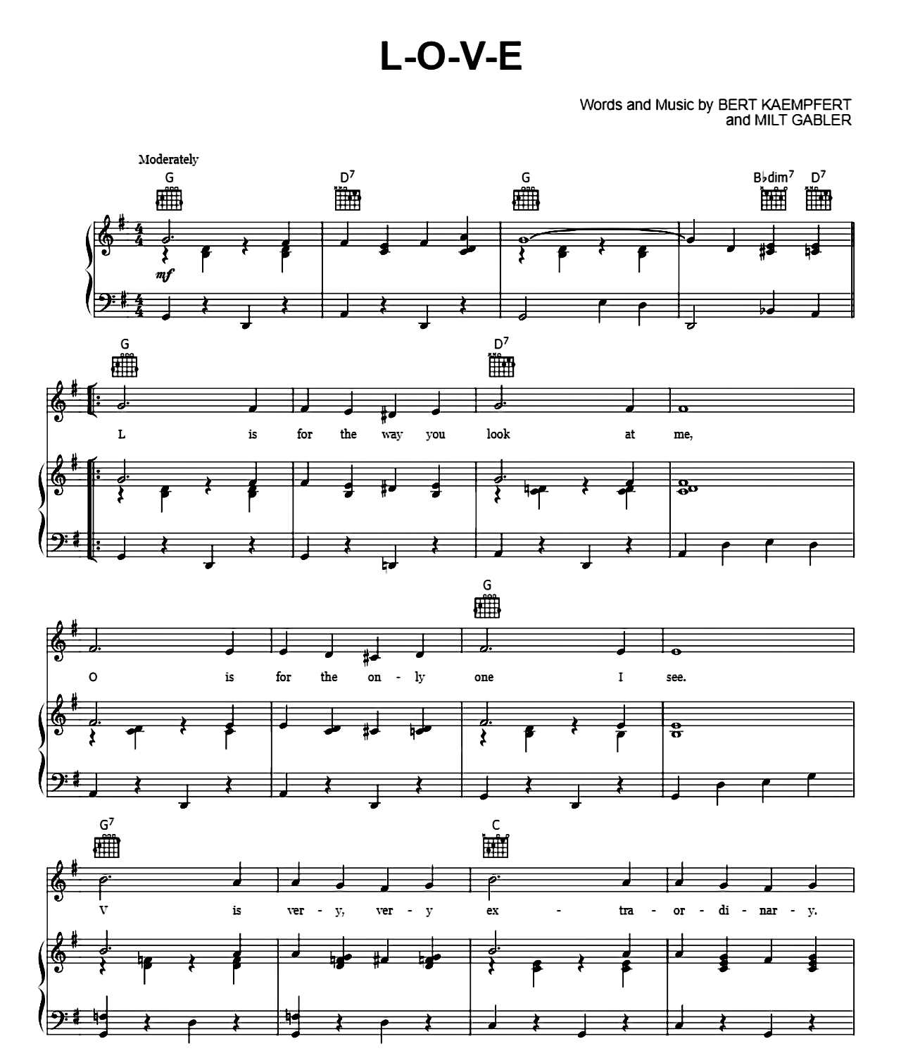 L O V E sheet music