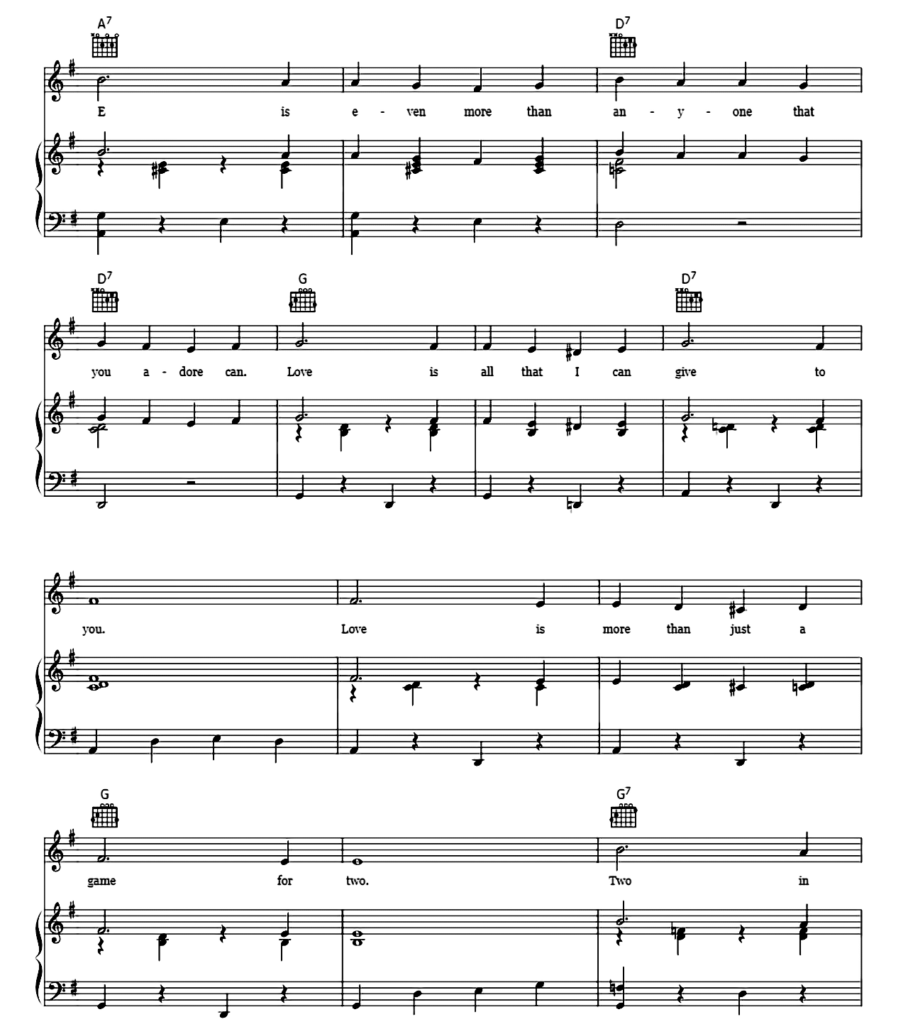 L O V E sheet music 2