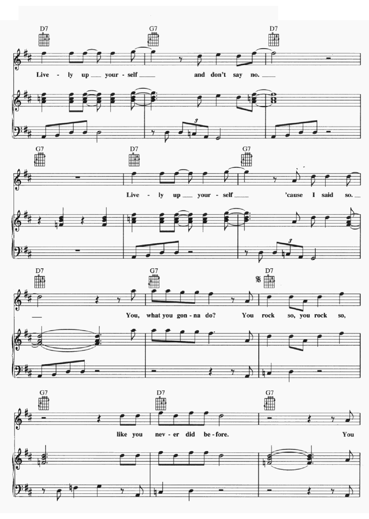 Lively Up Yourself sheet music 3