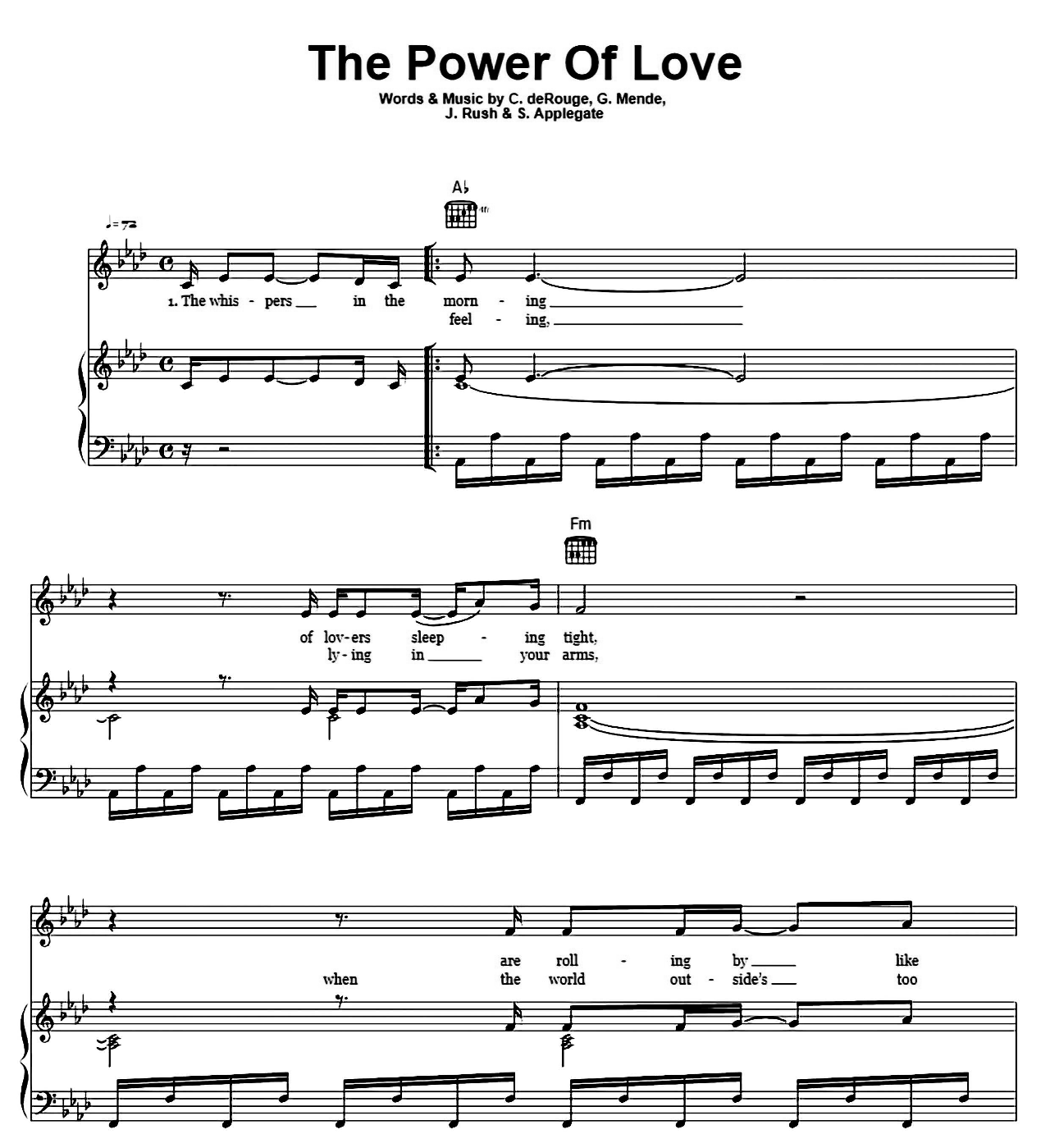 The Power Of Love sheet music