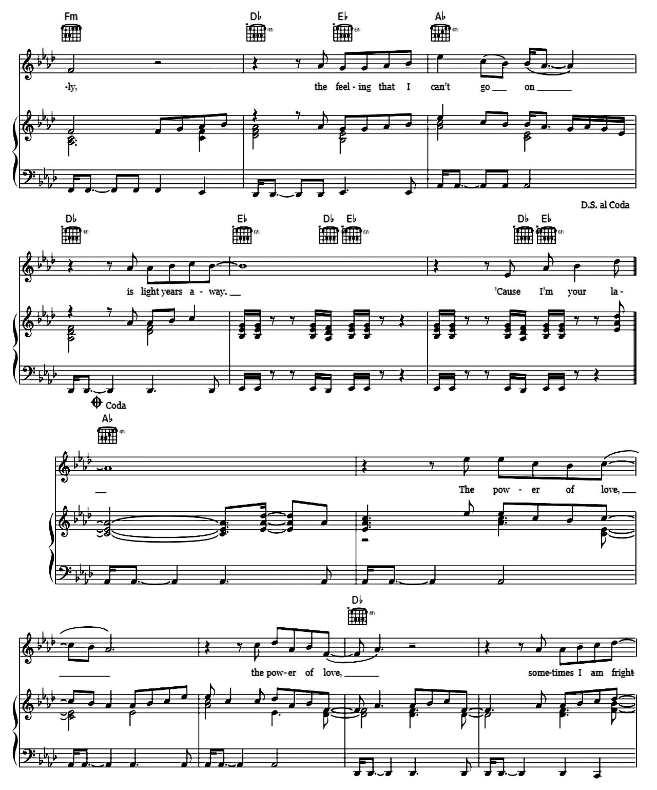 The Power Of Love sheet music 6