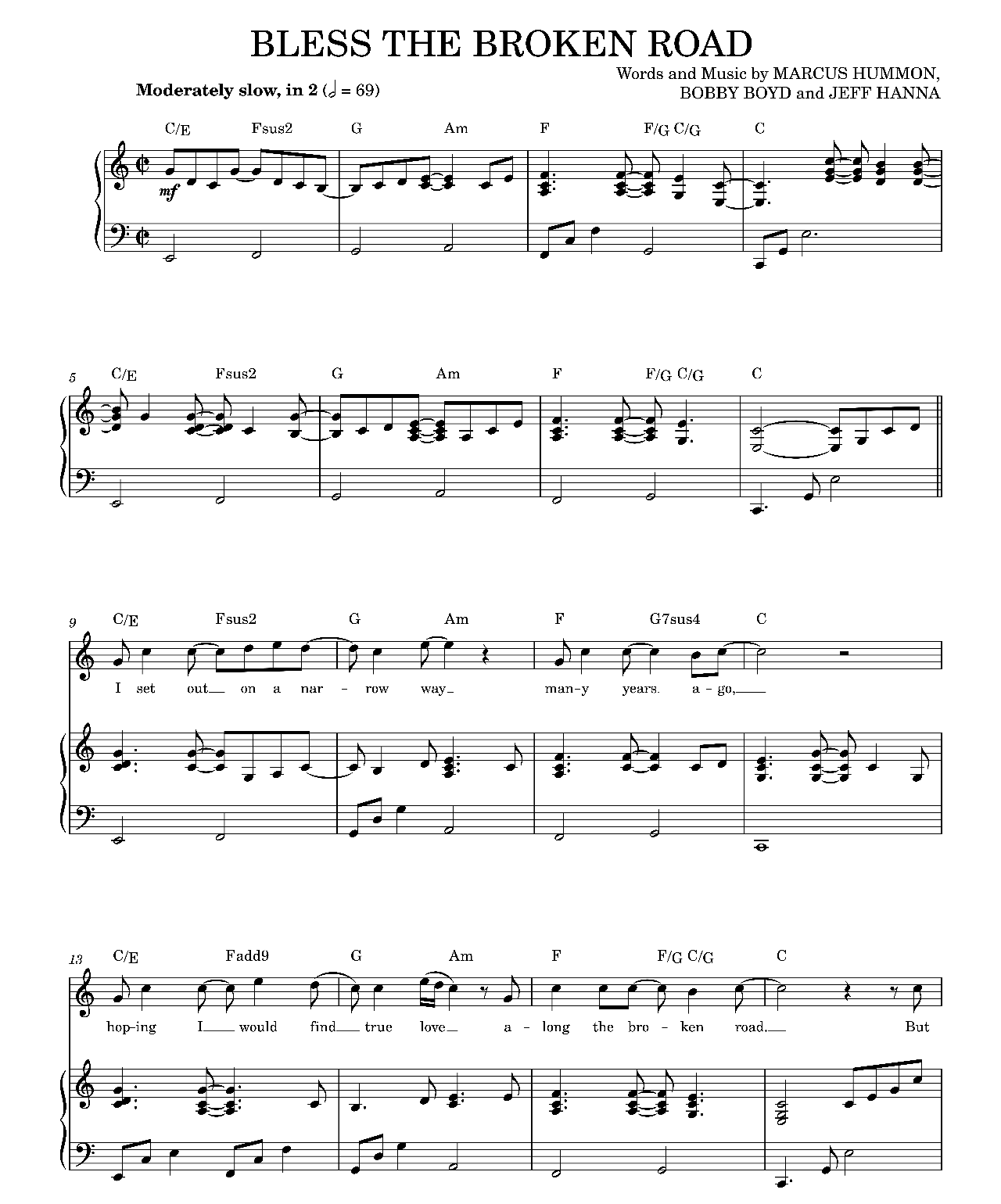 Bless The Broken Road sheet music