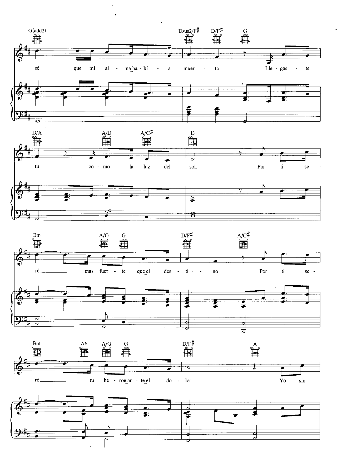 Por Ti Sere (You Raise Me Up) sheet music 2