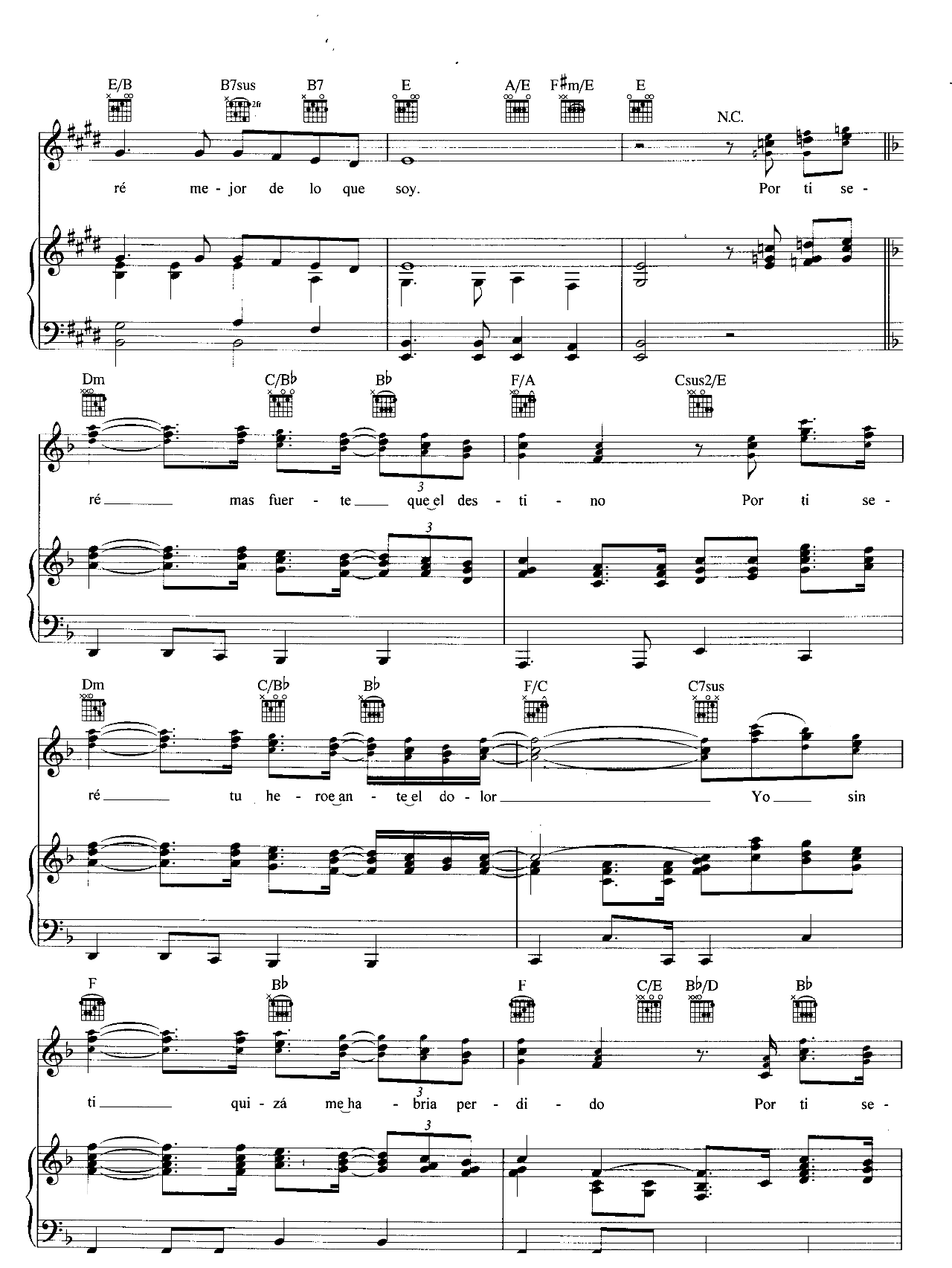 Por Ti Sere (You Raise Me Up) sheet music 5