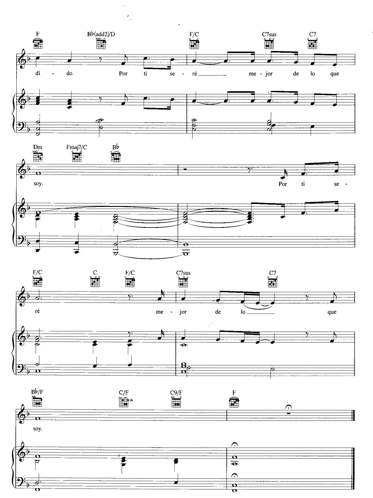 Por Ti Sere (You Raise Me Up) sheet music 7