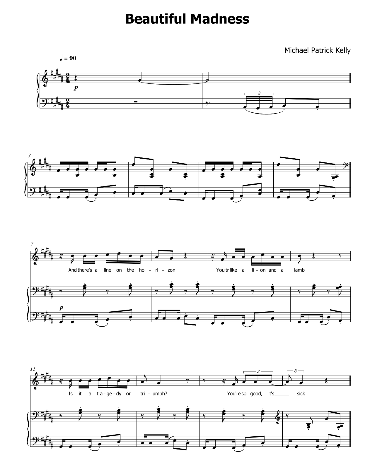 Beautiful Madness sheet music