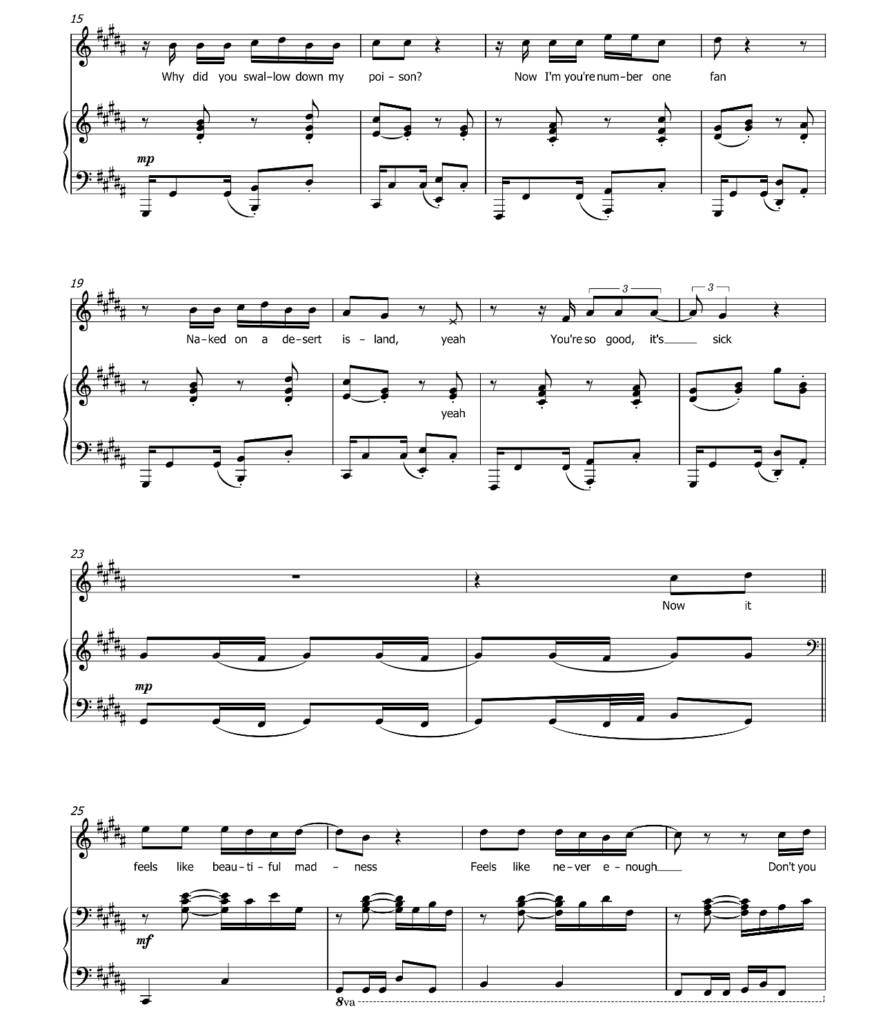 Beautiful Madness sheet music 2