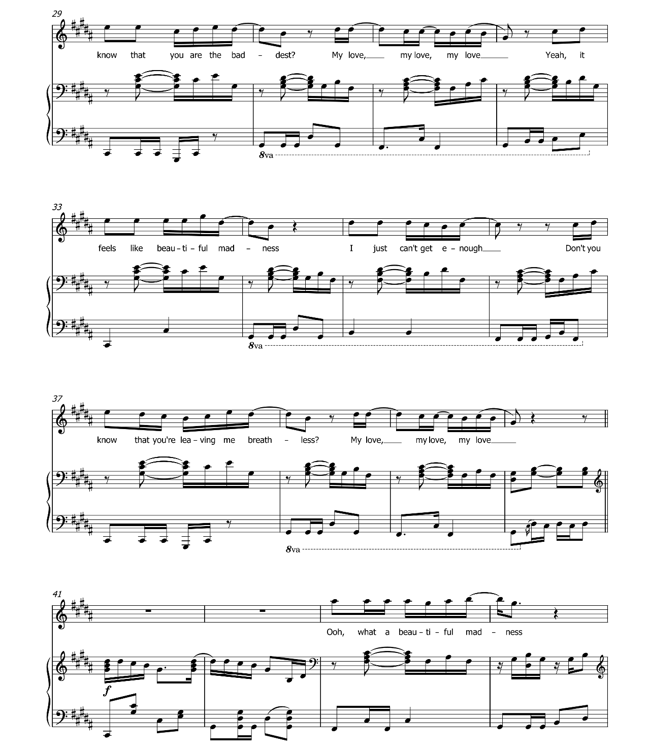 Beautiful Madness sheet music 3