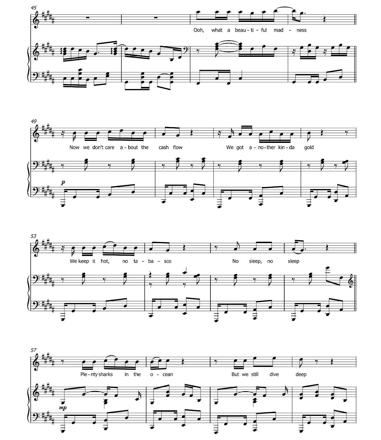 Beautiful Madness sheet music 4