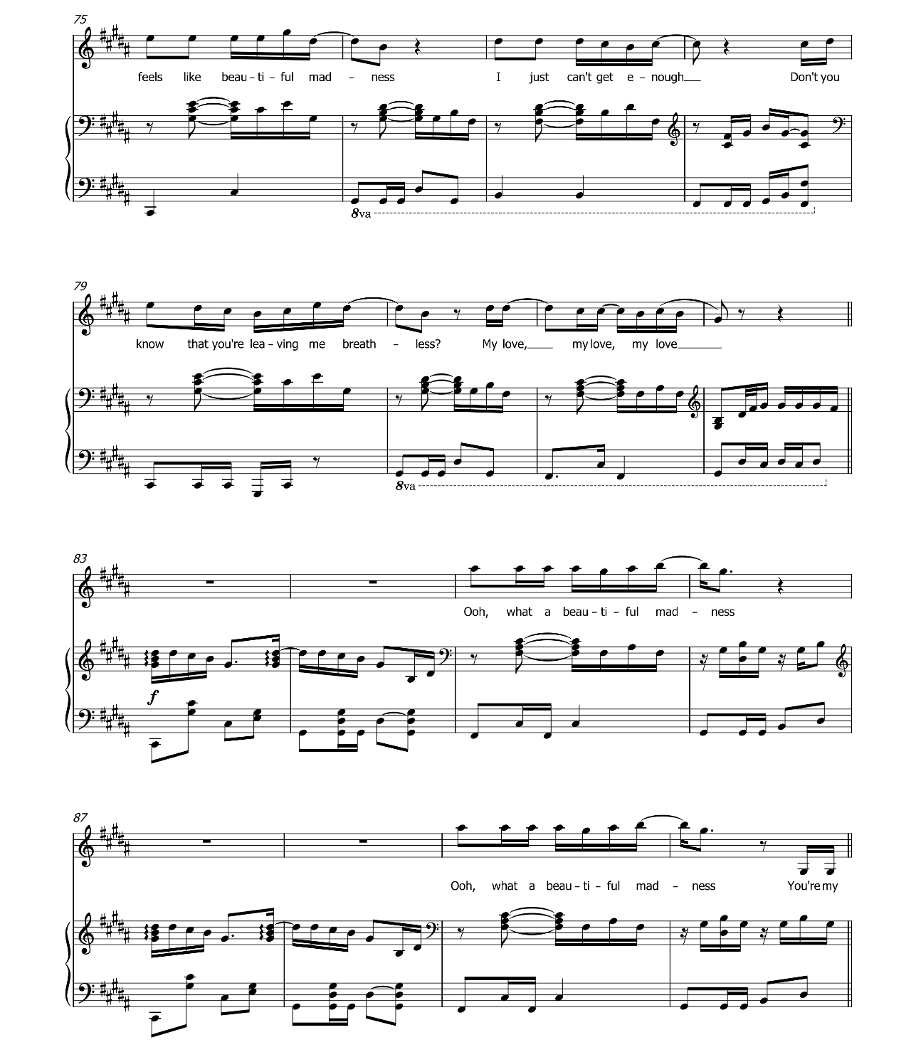 Beautiful Madness sheet music 6