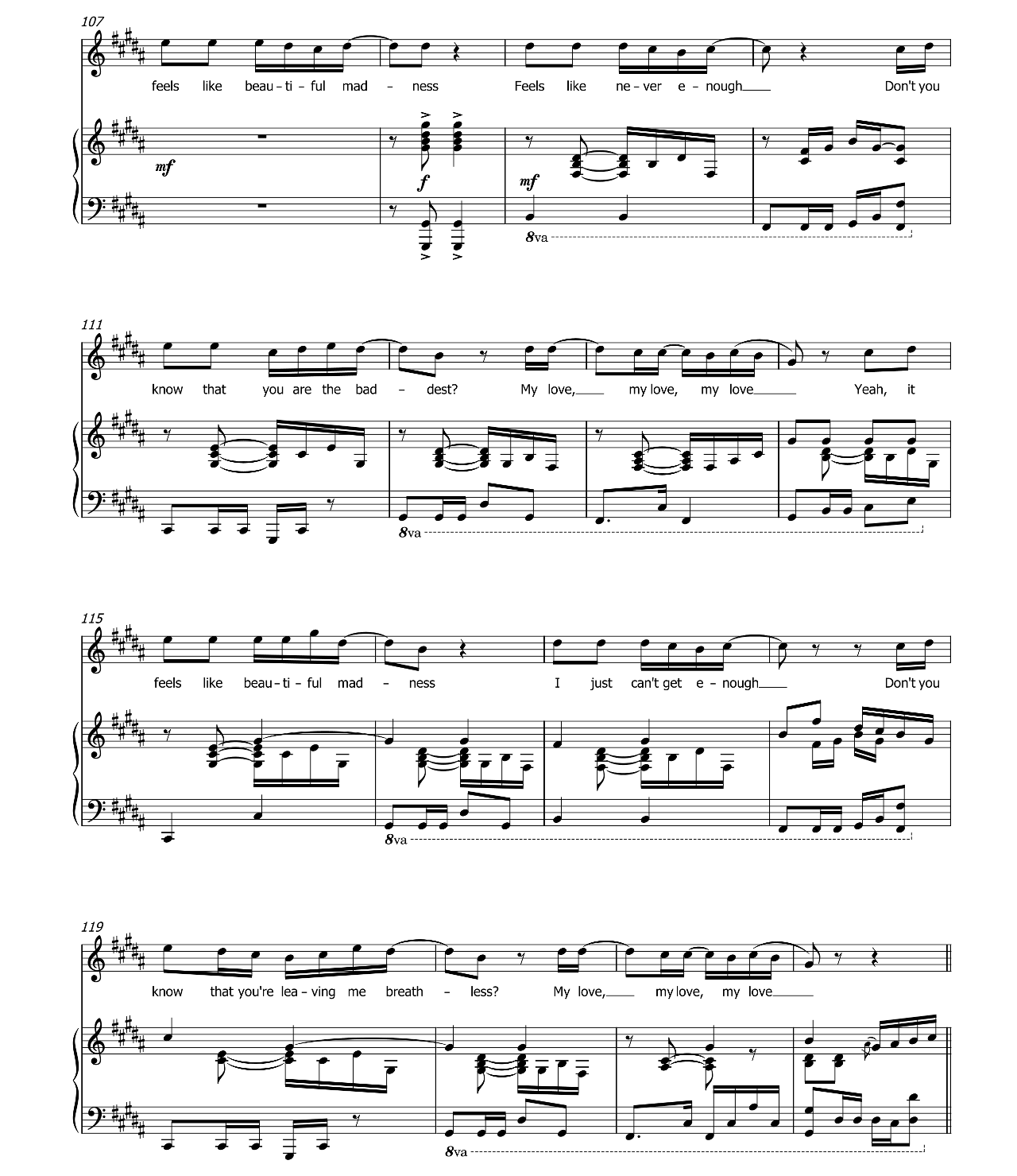 Beautiful Madness sheet music 8