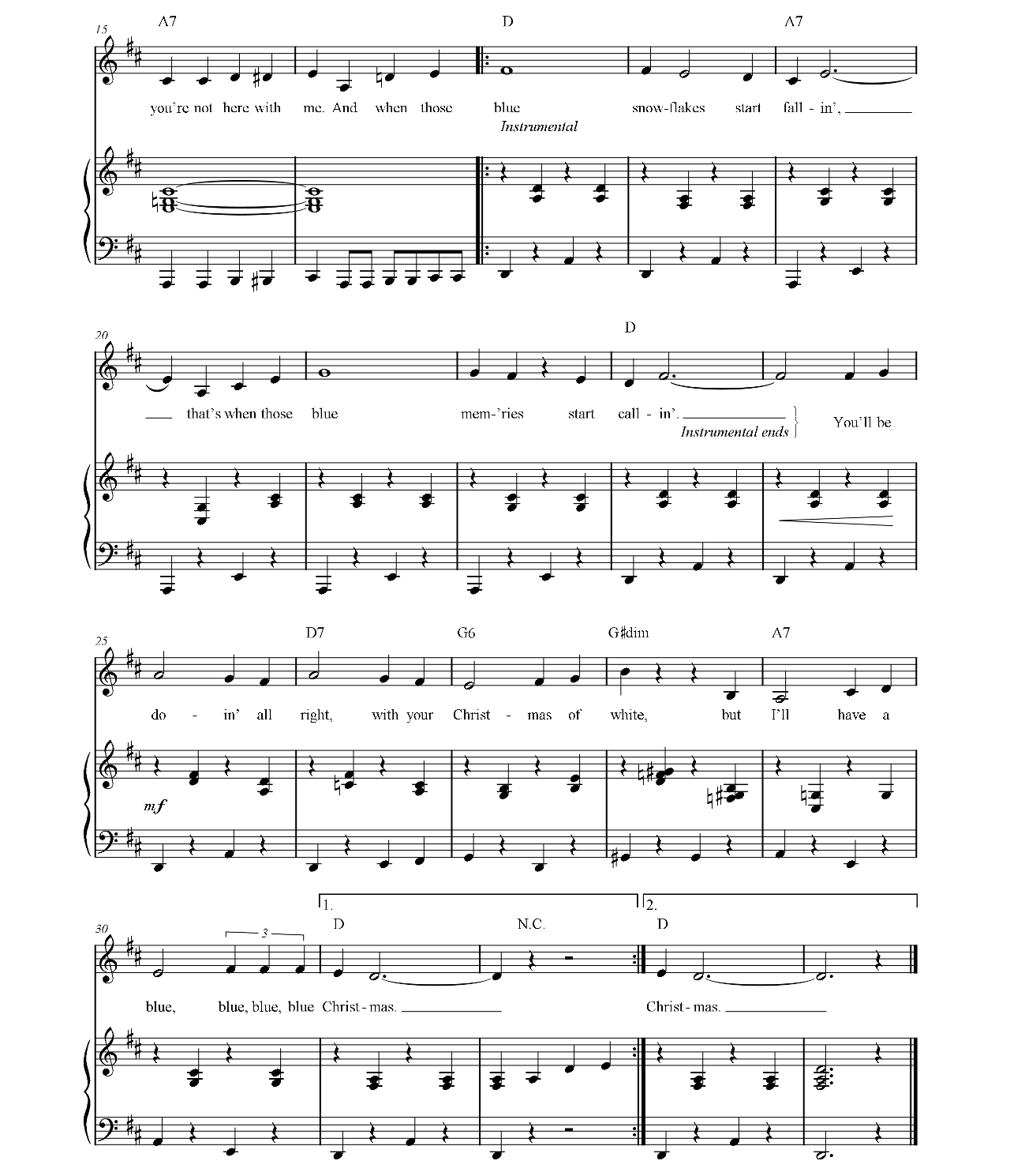 Blue Christmas sheet music 2